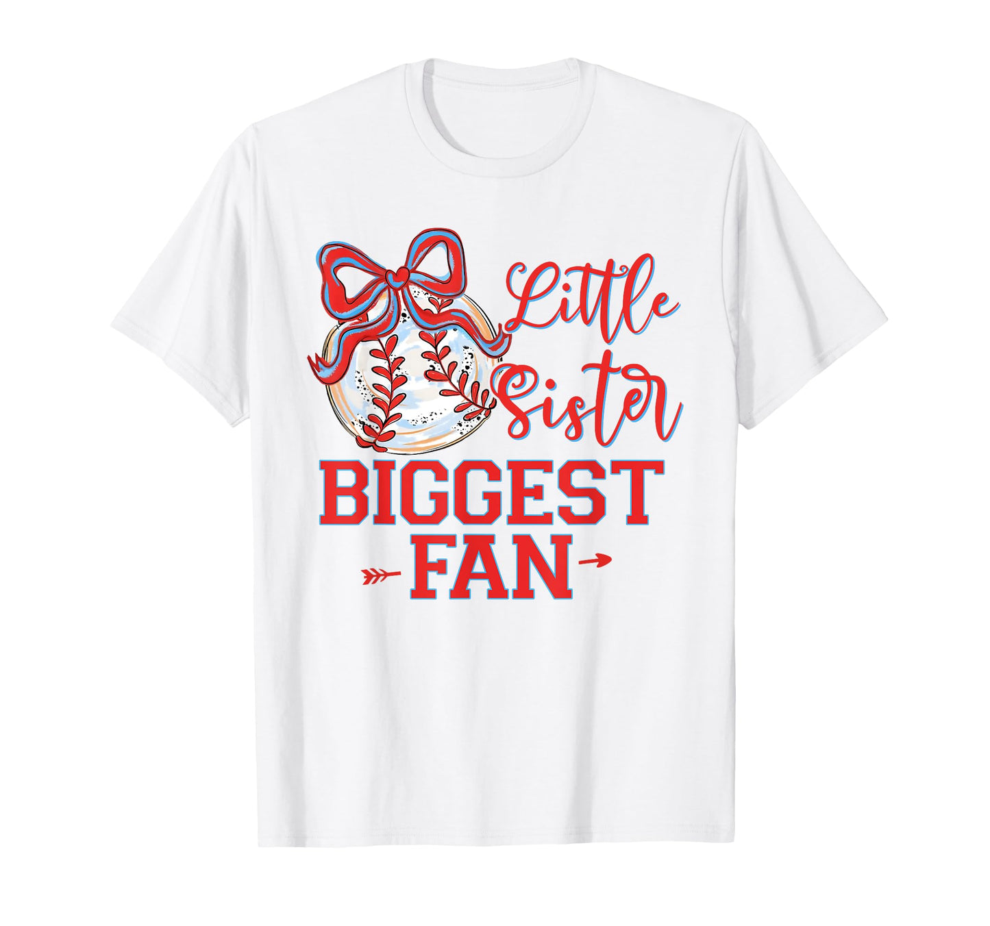 Baseball Sister Coquette Bow Ball T-Shirt - Minimalist Print Men Women - T-Shirt, Sweatshirt, Hoodie
