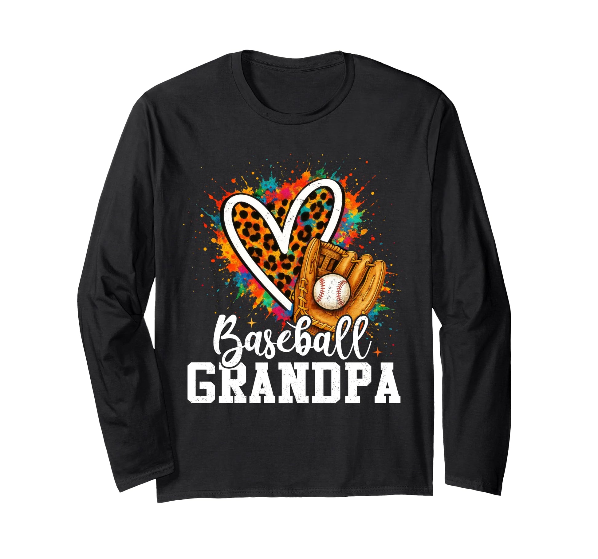 My Favorite Baseball Grandpa Leopard Sweatshirt - Custom Art Print Unisex - T-Shirt, Sweatshirt, Hoodie
