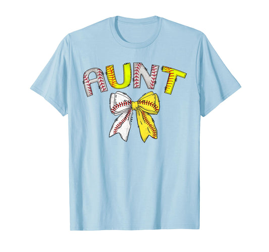 Aunt Both Half Baseball Softball T-Shirt - Custom Art Print for Adults - T-Shirt, Sweatshirt, Hoodie