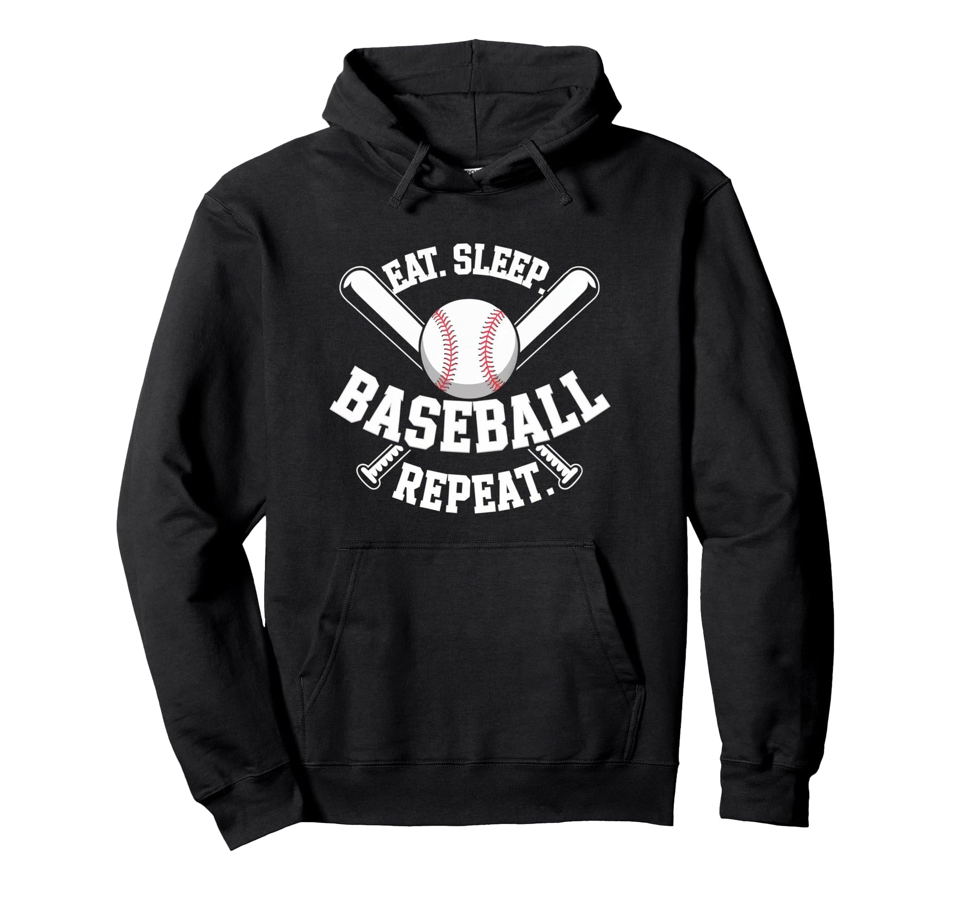Eat Sleep Baseball Repeat Sports Fan Hoodie - Fun Novelty Design for Adults - T-Shirt, Sweatshirt, Hoodie