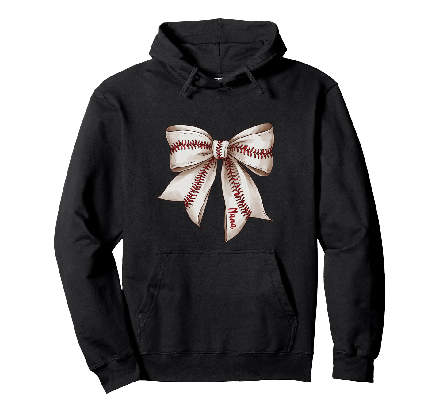 Baseball Nana Bow Grandma Hoodie - Trendy Graphic Men Women - T-Shirt, Sweatshirt, Hoodie