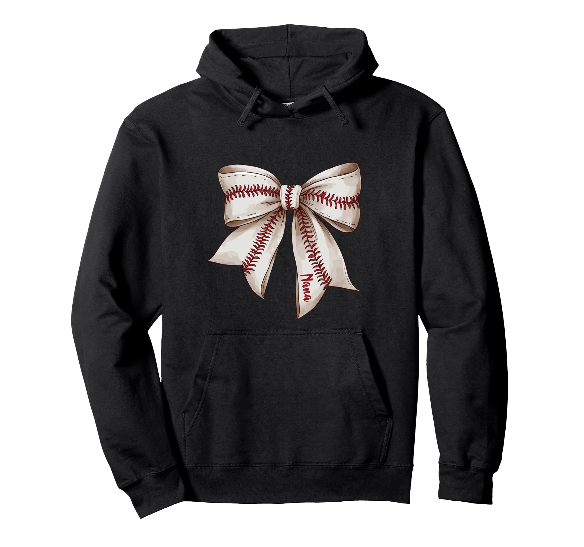 Baseball Nana Bow Grandma Hoodie - Trendy Graphic Men Women - T-Shirt, Sweatshirt, Hoodie