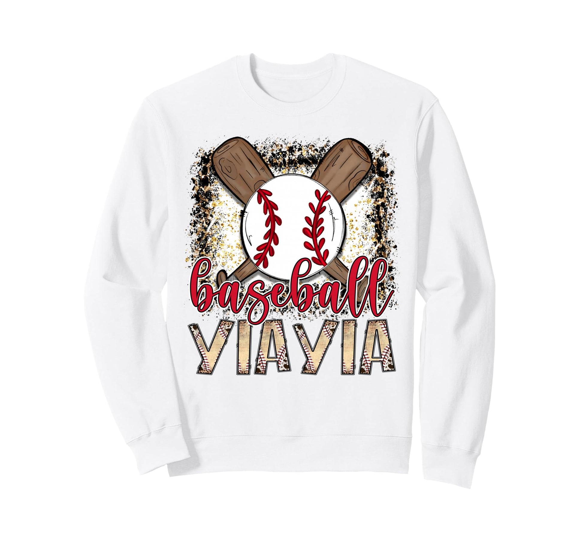 Baseball Yiayia Leopard Proud Sweatshirt - Minimalist Print for Adults - T-Shirt, Sweatshirt, Hoodie