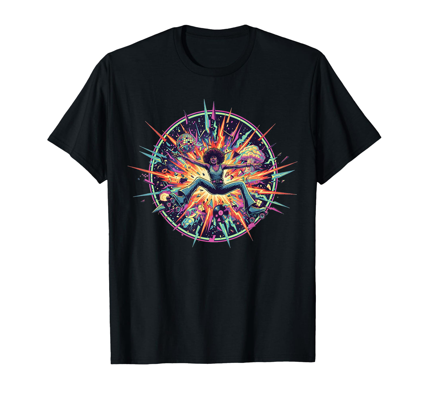 Roller Disco Apocalypse Explosive T-Shirt - Novelty Apparel Men Women - T-Shirt, Sweatshirt, Hoodie