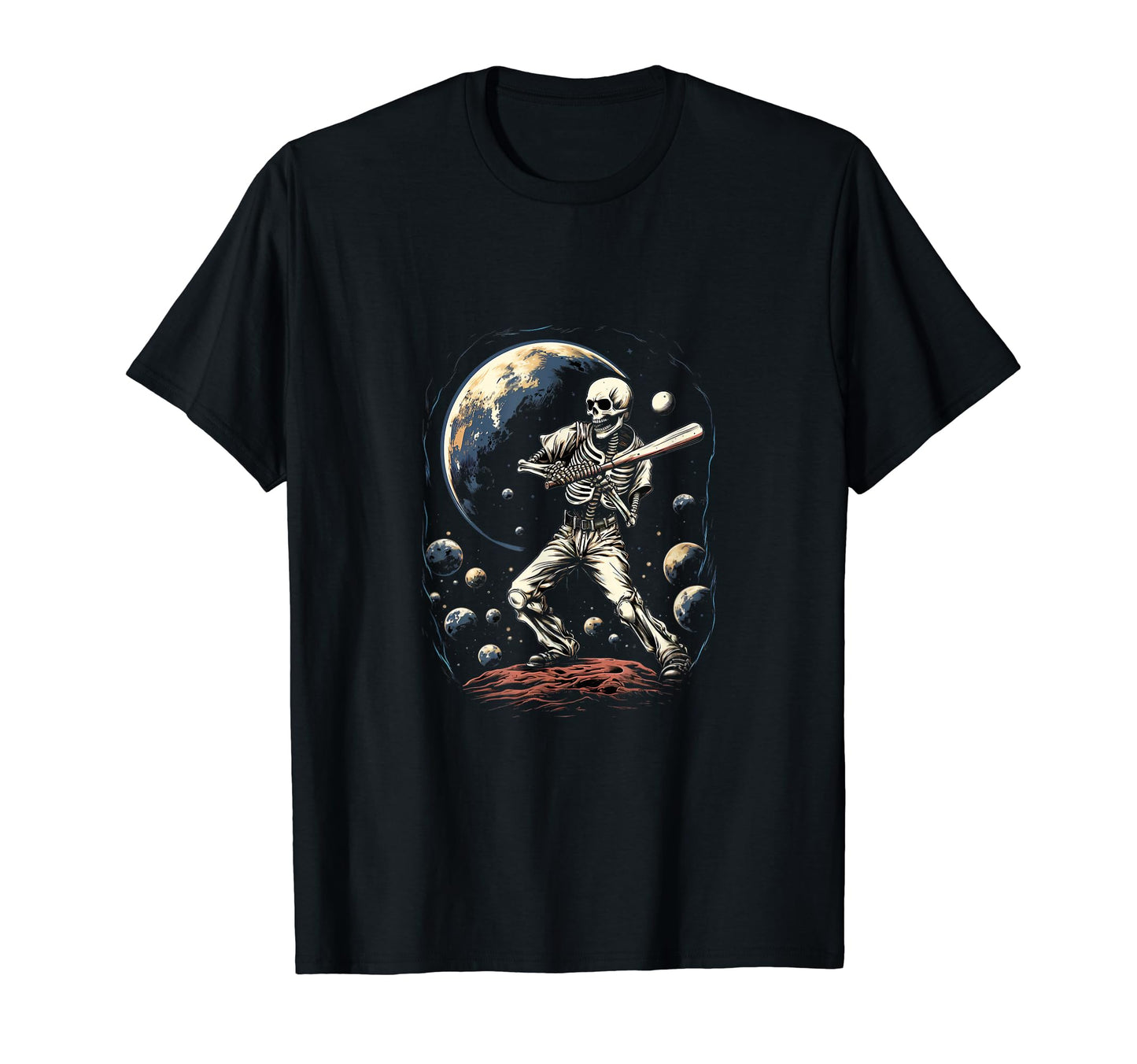Skeleton Playing Baseball T-Shirt - Fun Novelty Design for Adults - T-Shirt, Sweatshirt, Hoodie