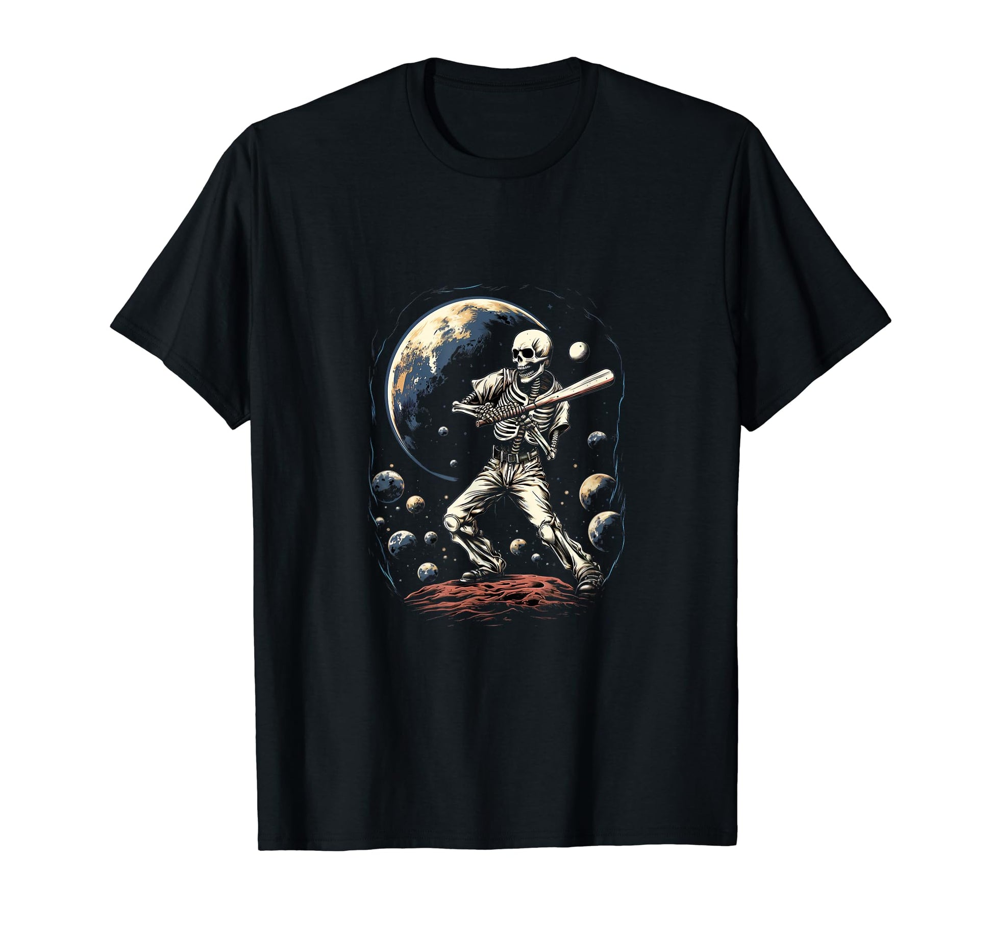 Skeleton Playing Baseball T-Shirt - Fun Novelty Design for Adults - T-Shirt, Sweatshirt, Hoodie
