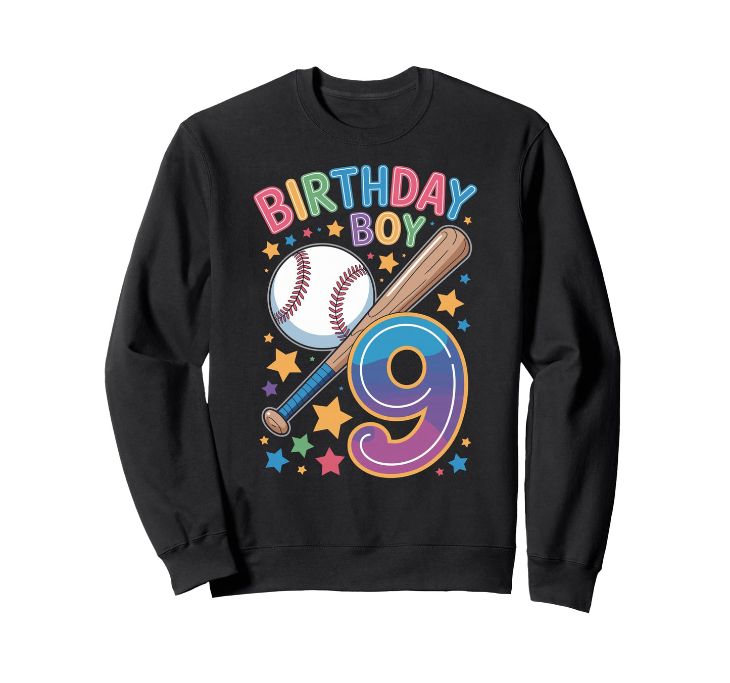 Birthday 9Th Birthday Baseball Sweatshirt - Novelty Apparel Men Women - T-Shirt, Sweatshirt, Hoodie