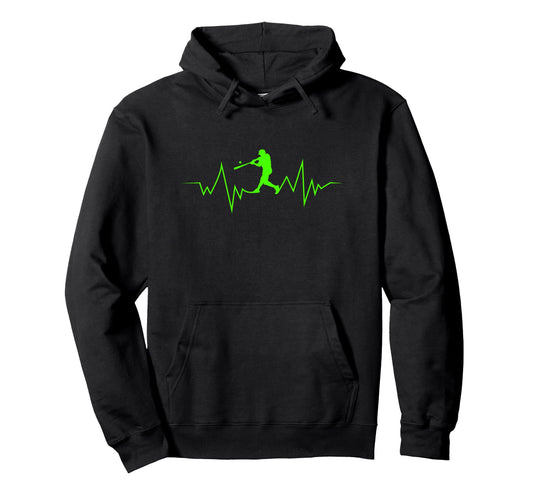 Baseball Heartbeat Sport Fans Hoodie - Streetwear Style Unisex - T-Shirt, Sweatshirt, Hoodie