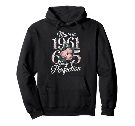 1961 Birthday 65 Years Perfection Hoodie - Streetwear Style for Adults - T-Shirt, Sweatshirt, Hoodie