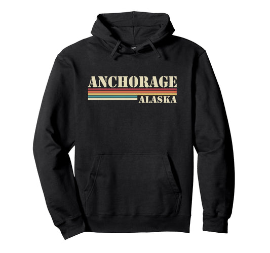Anchorage Alaska Stripes Hoodie - Aesthetic Graphic Men Women - T-Shirt, Sweatshirt, Hoodie