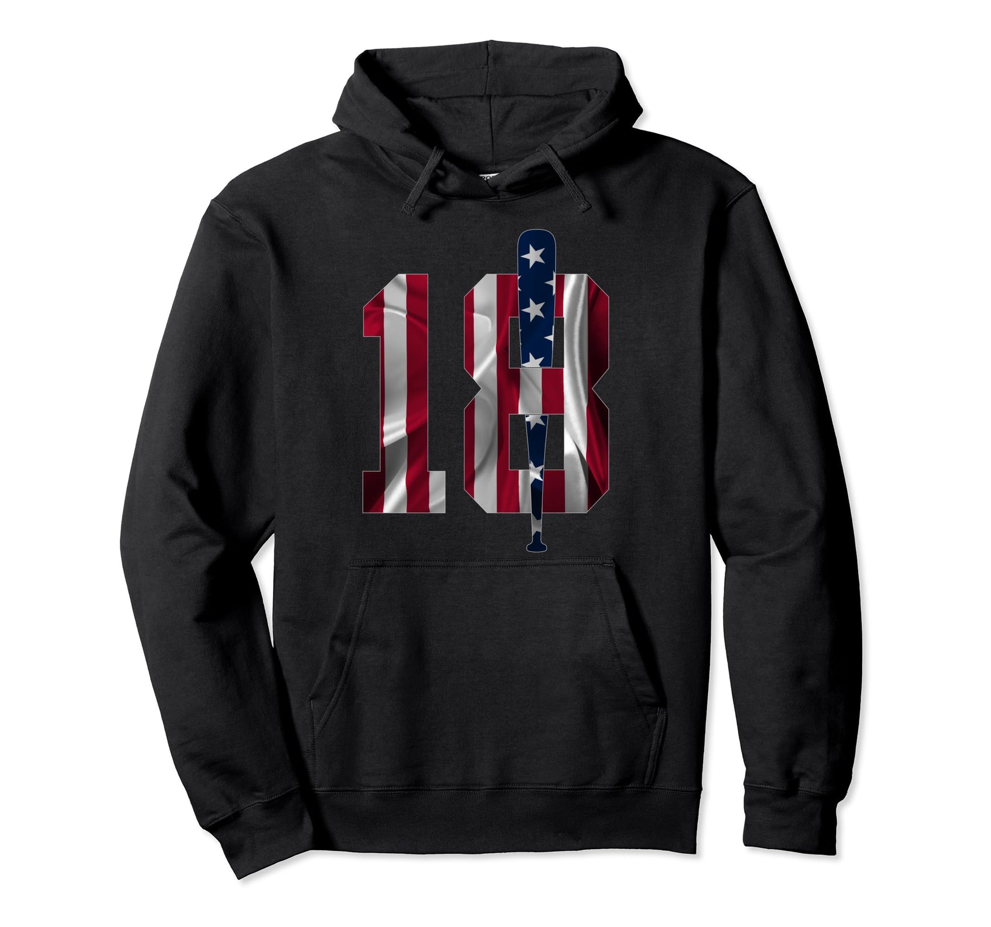 Number 18 Years Baseball 18Th Birthday Hoodie - Fun Novelty Design Unisex - T-Shirt, Sweatshirt, Hoodie
