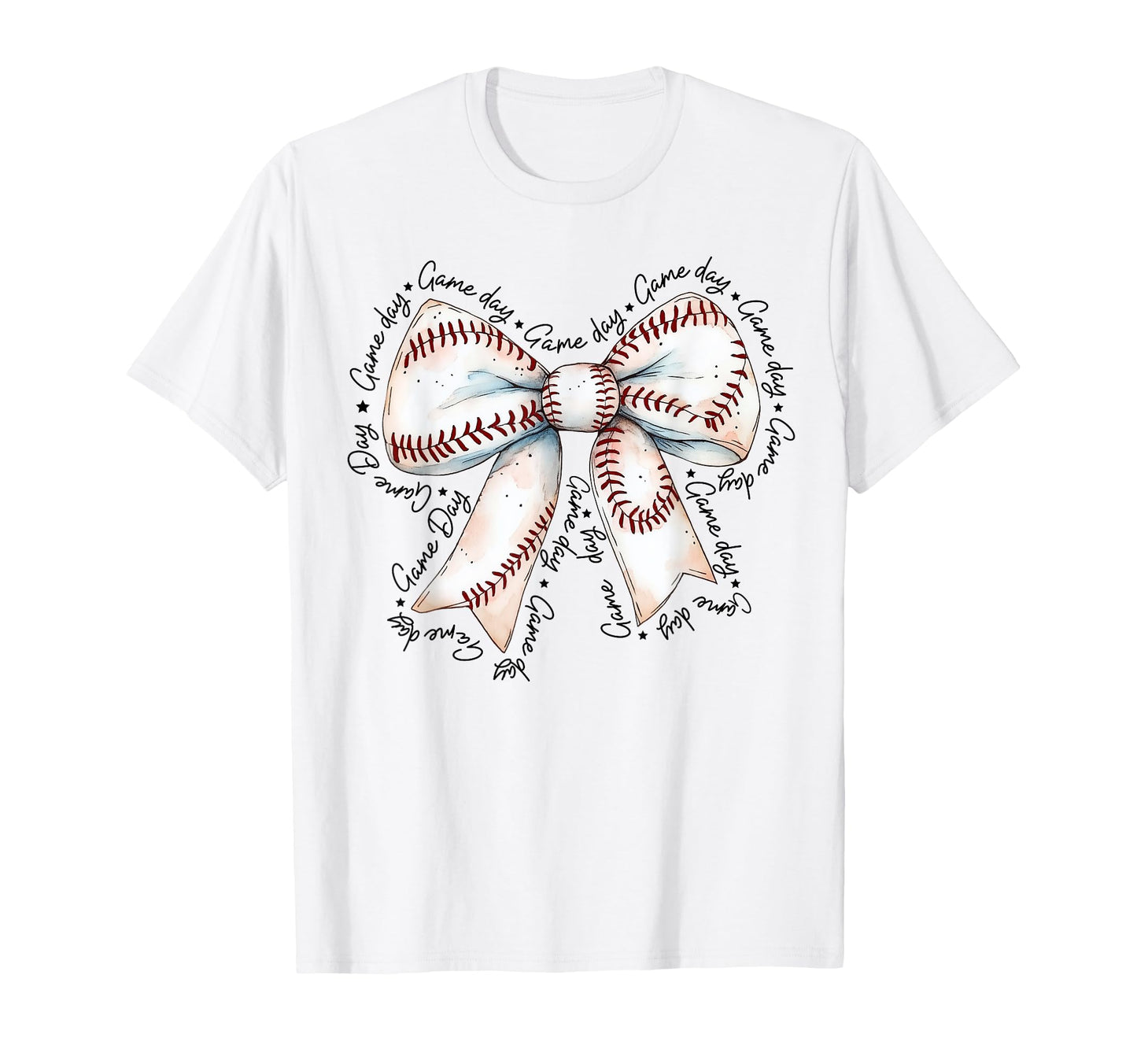 Game Day Baseball Bow Coquette Baseball Mom T-Shirt - Graphic Print Unisex - T-Shirt, Sweatshirt, Hoodie