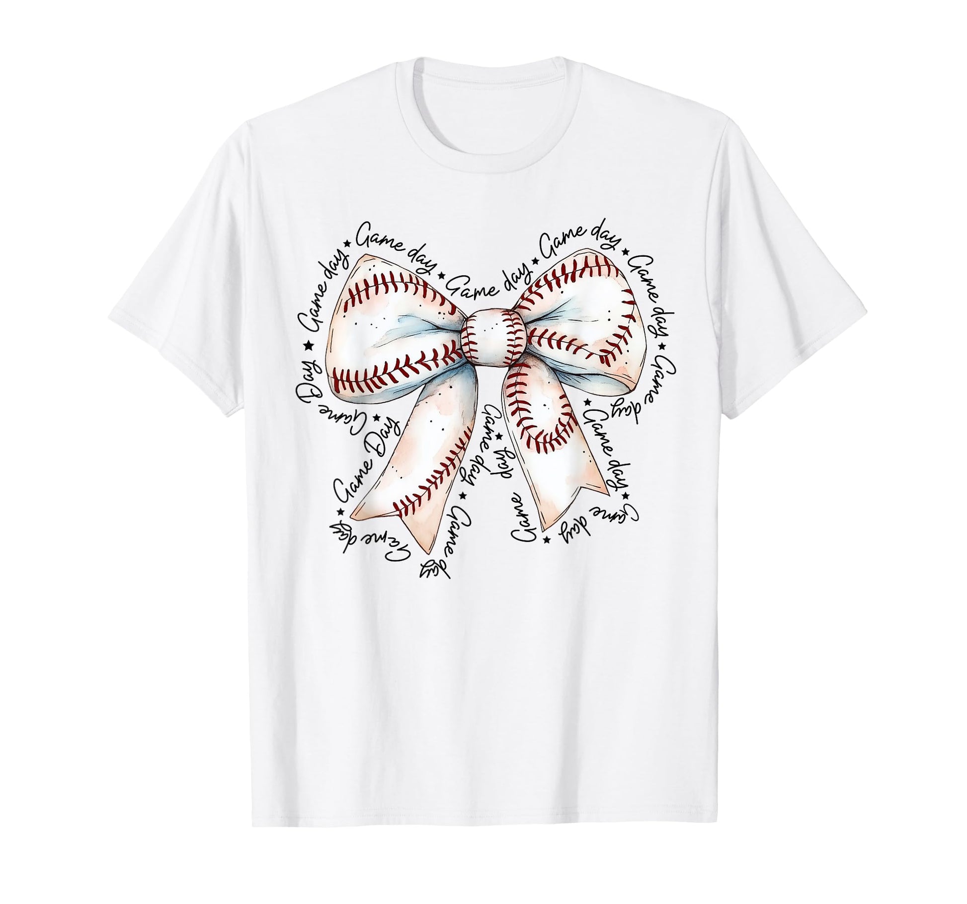 Game Day Baseball Bow Coquette Baseball Mom T-Shirt - Graphic Print Unisex - T-Shirt, Sweatshirt, Hoodie