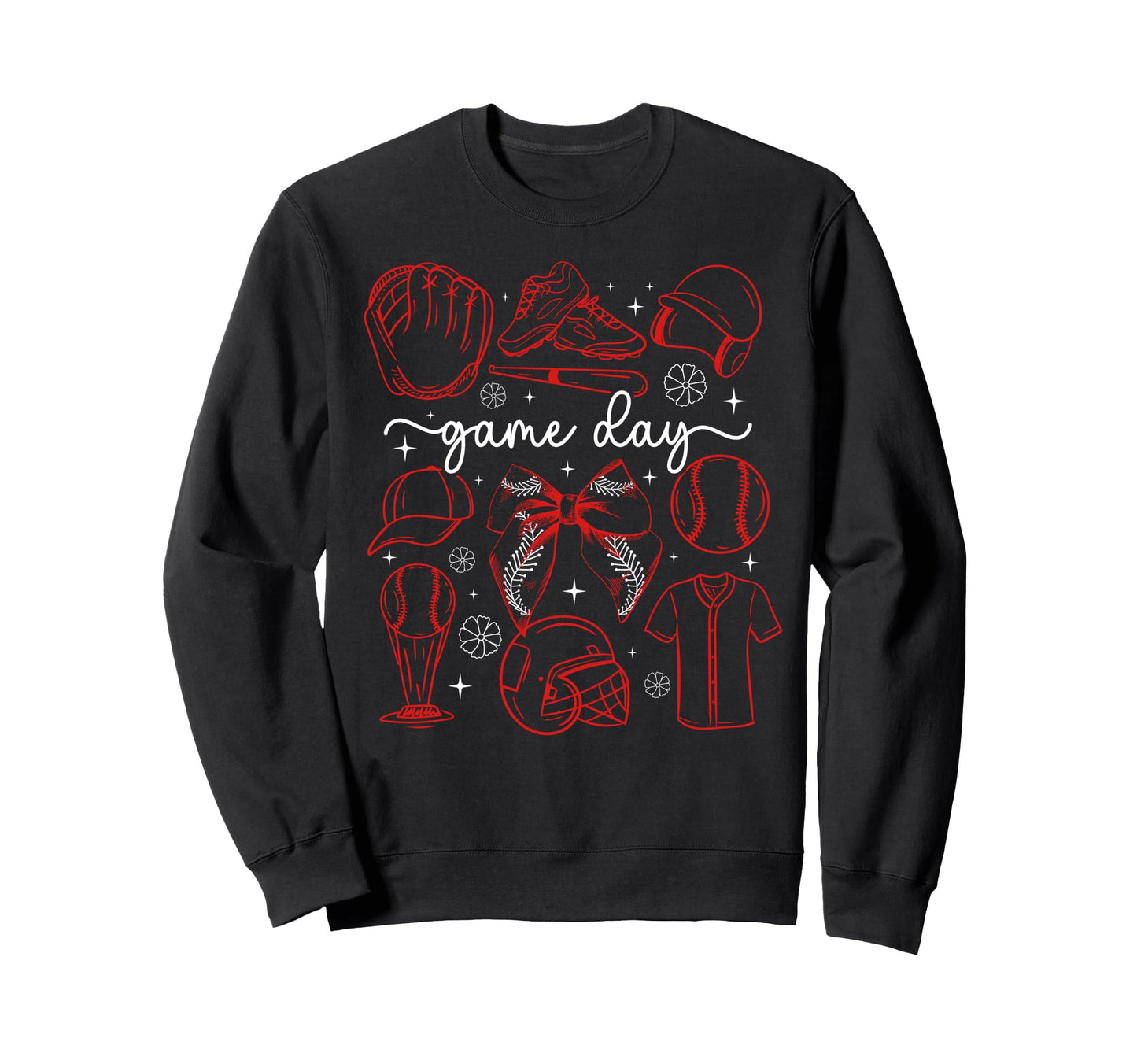 Baseball Game Day Coquette Game Day Sweatshirt - Unique Graphic Unisex - T-Shirt, Sweatshirt, Hoodie