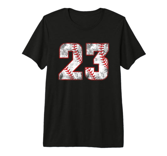 Baseball 23 Jersey Number Tri Blend T-Shirt - Aesthetic Graphic Unisex - T-Shirt, Sweatshirt, Hoodie