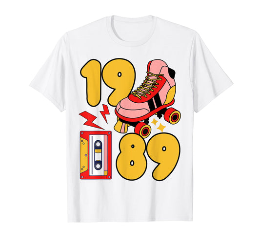 80S Vibes Mixed Tapes Roller Skates 1989 T-Shirt - Graphic Print Unisex - T-Shirt, Sweatshirt, Hoodie