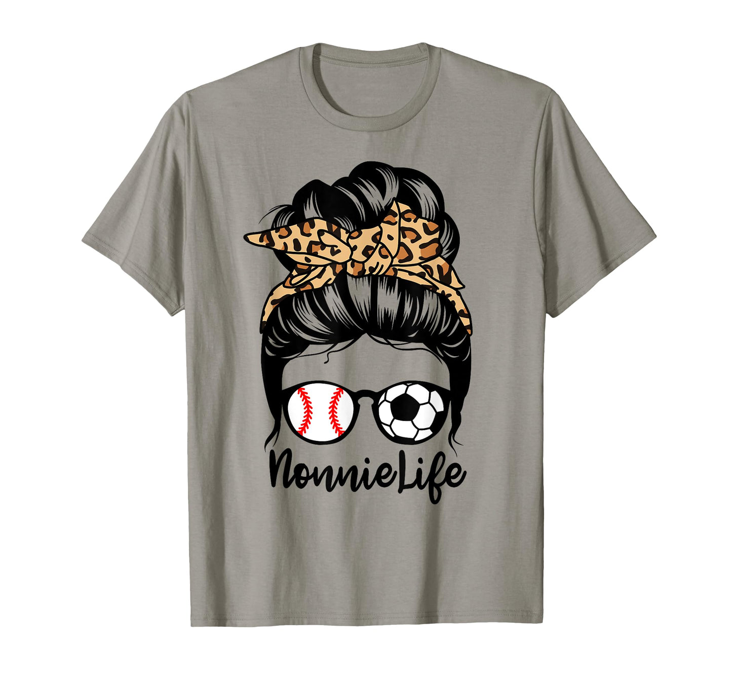 Nonnie Life Messy Bun Hair Funny T-Shirt - Aesthetic Graphic for Adults - T-Shirt, Sweatshirt, Hoodie