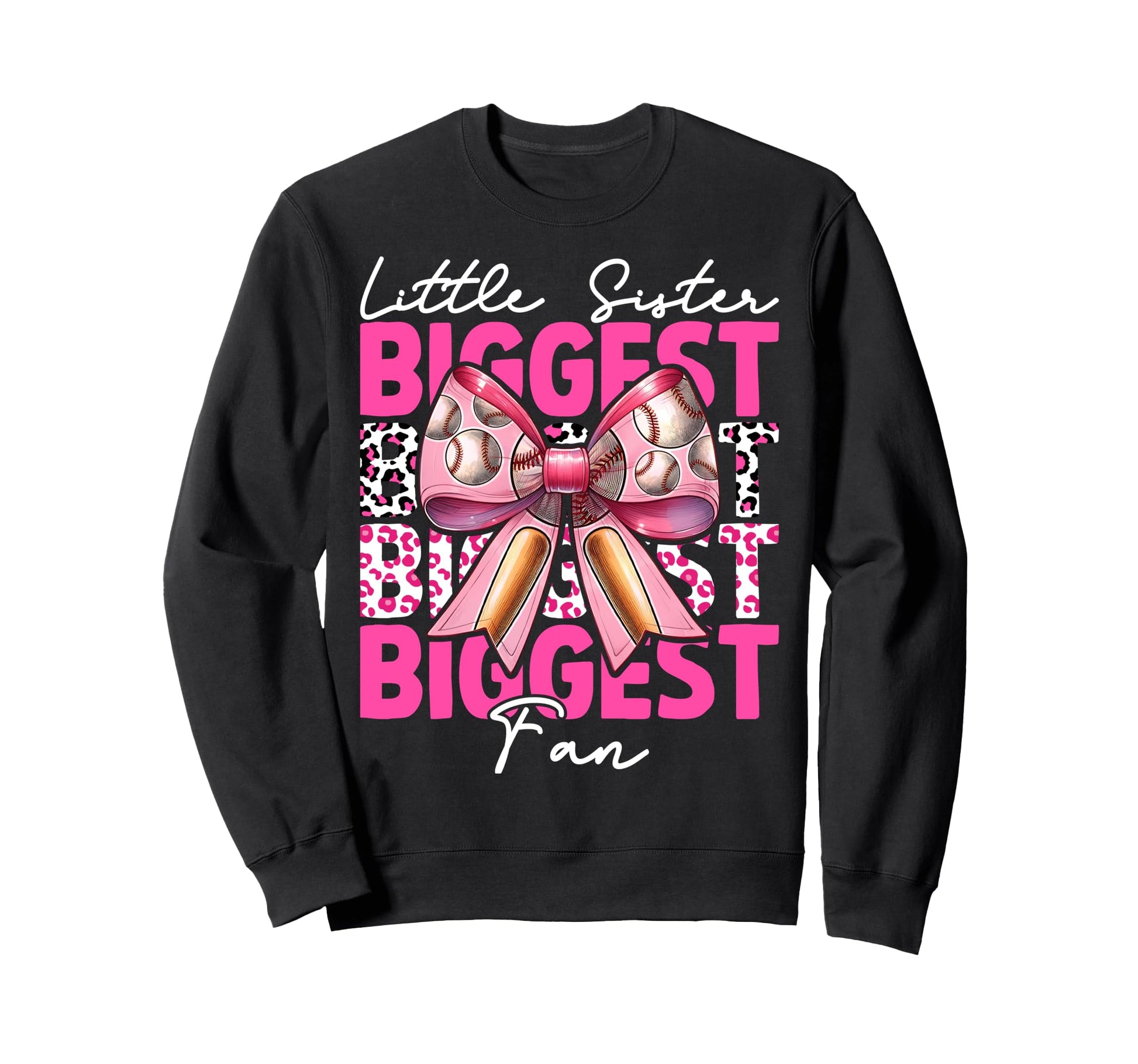 Baseball Sister Coquette Bow Sweatshirt - Minimalist Print Men Women - T-Shirt, Sweatshirt, Hoodie