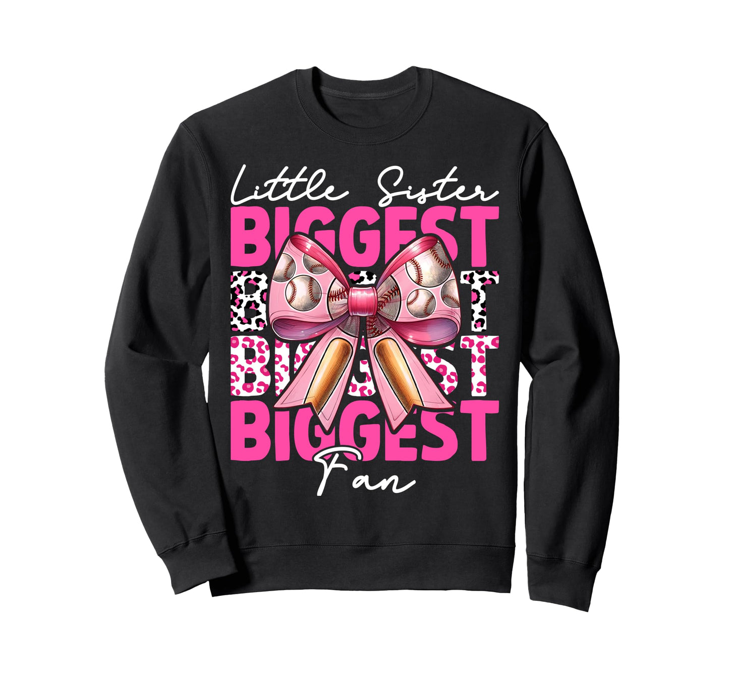 Baseball Sister Coquette Bow Sweatshirt - Minimalist Print Men Women - T-Shirt, Sweatshirt, Hoodie