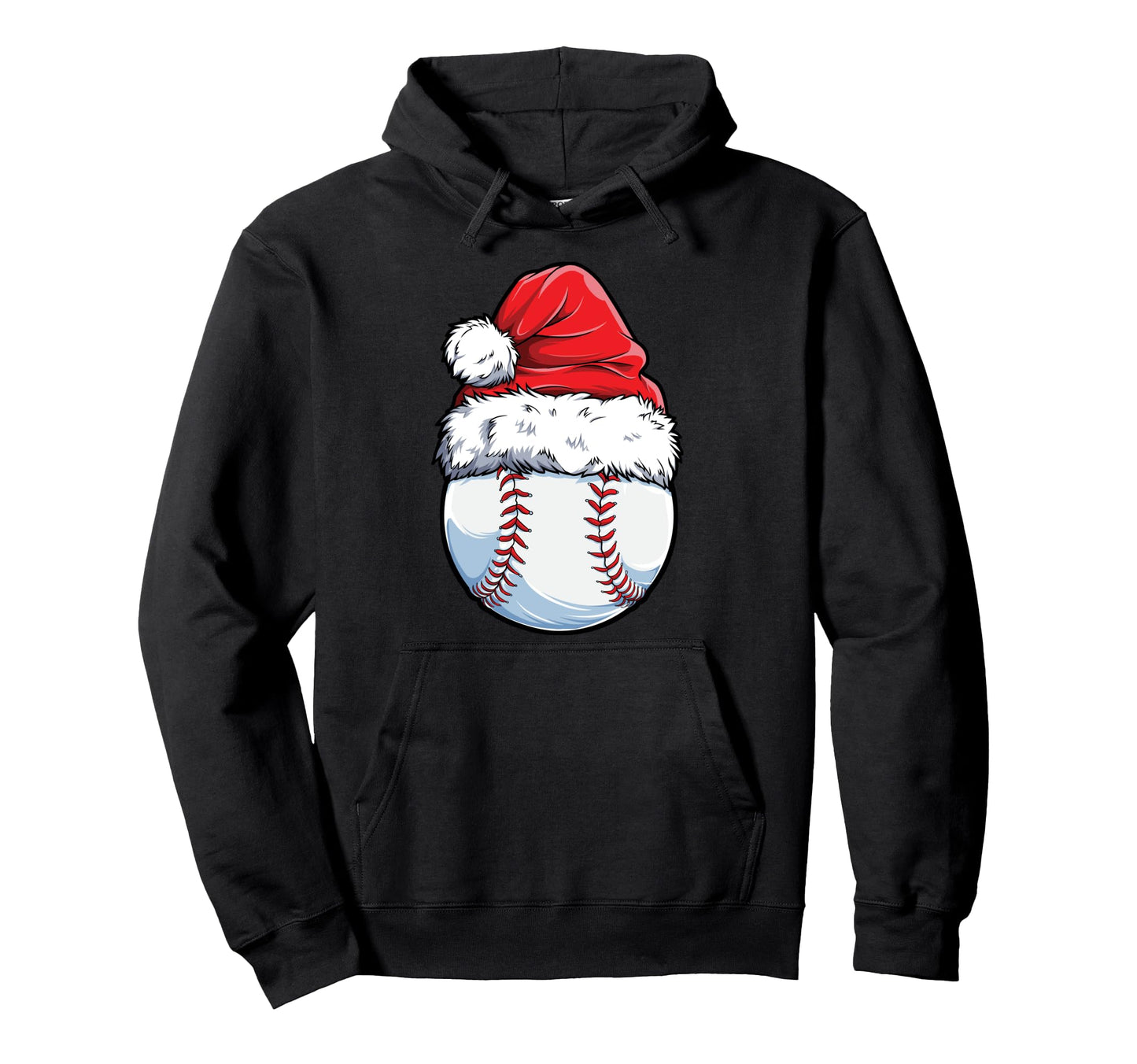 Baseball Ball Santa Hat Catcher Pitcher Hoodie - Graphic Print Men Women - T-Shirt, Sweatshirt, Hoodie