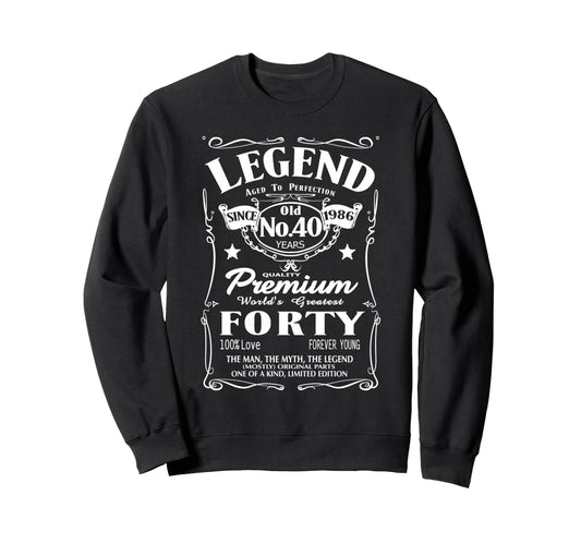 1986 40Th Birthday Original Est 86 Sweatshirt - Trendy Graphic for Adults - T-Shirt, Sweatshirt, Hoodie
