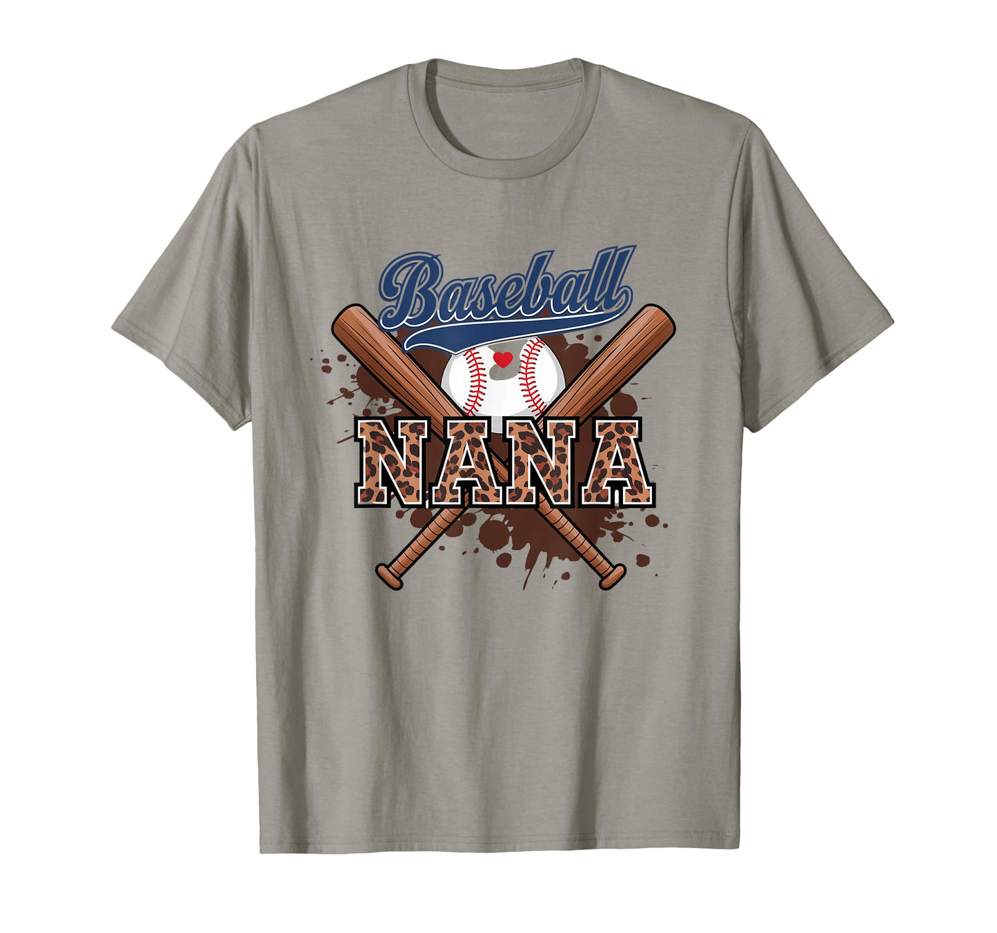 Nana Baseball Leopard Baseball Grandma T-Shirt - Unique Graphic Unisex - T-Shirt, Sweatshirt, Hoodie