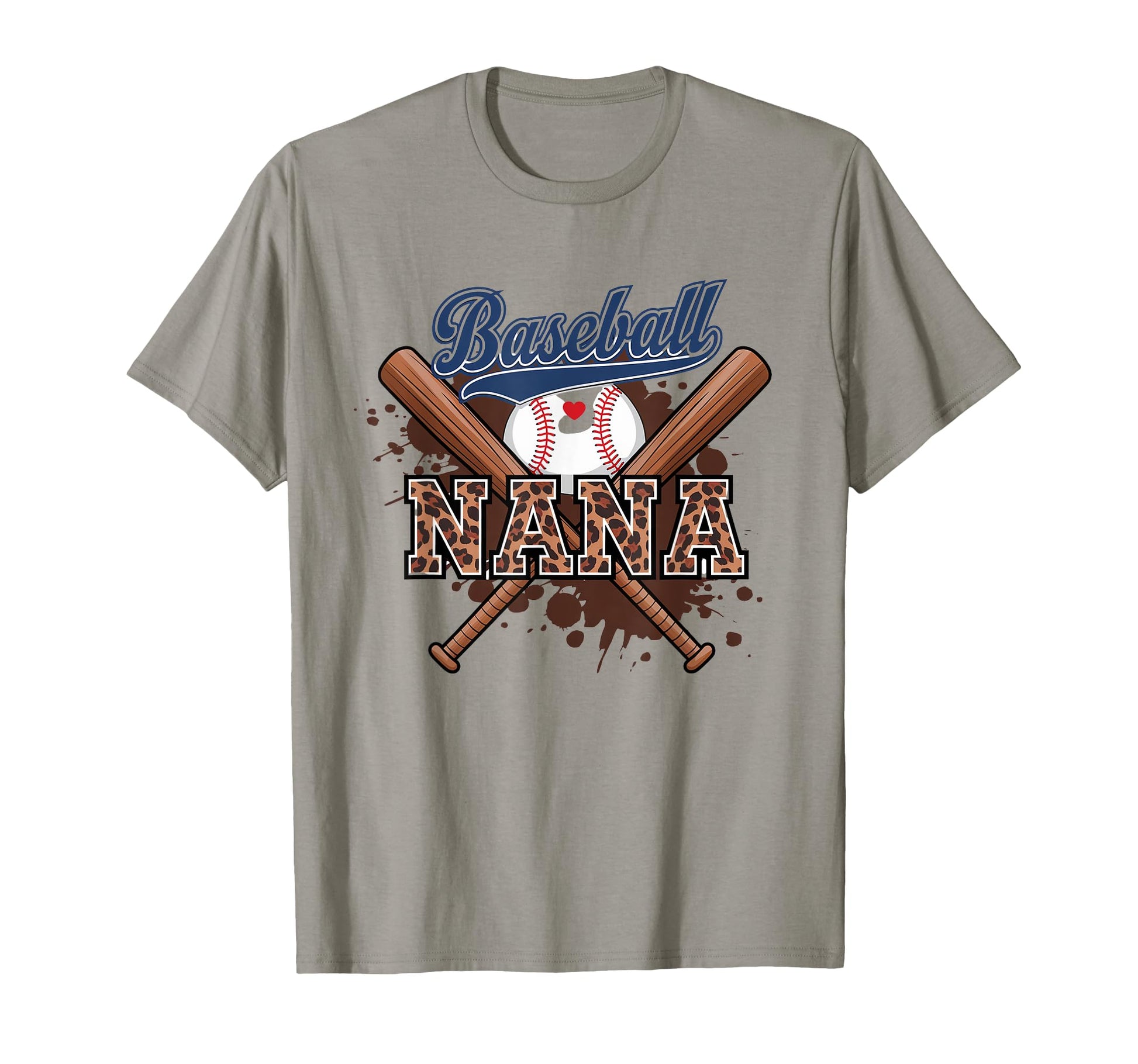 Nana Baseball Leopard Baseball Grandma T-Shirt - Unique Graphic Unisex - T-Shirt, Sweatshirt, Hoodie