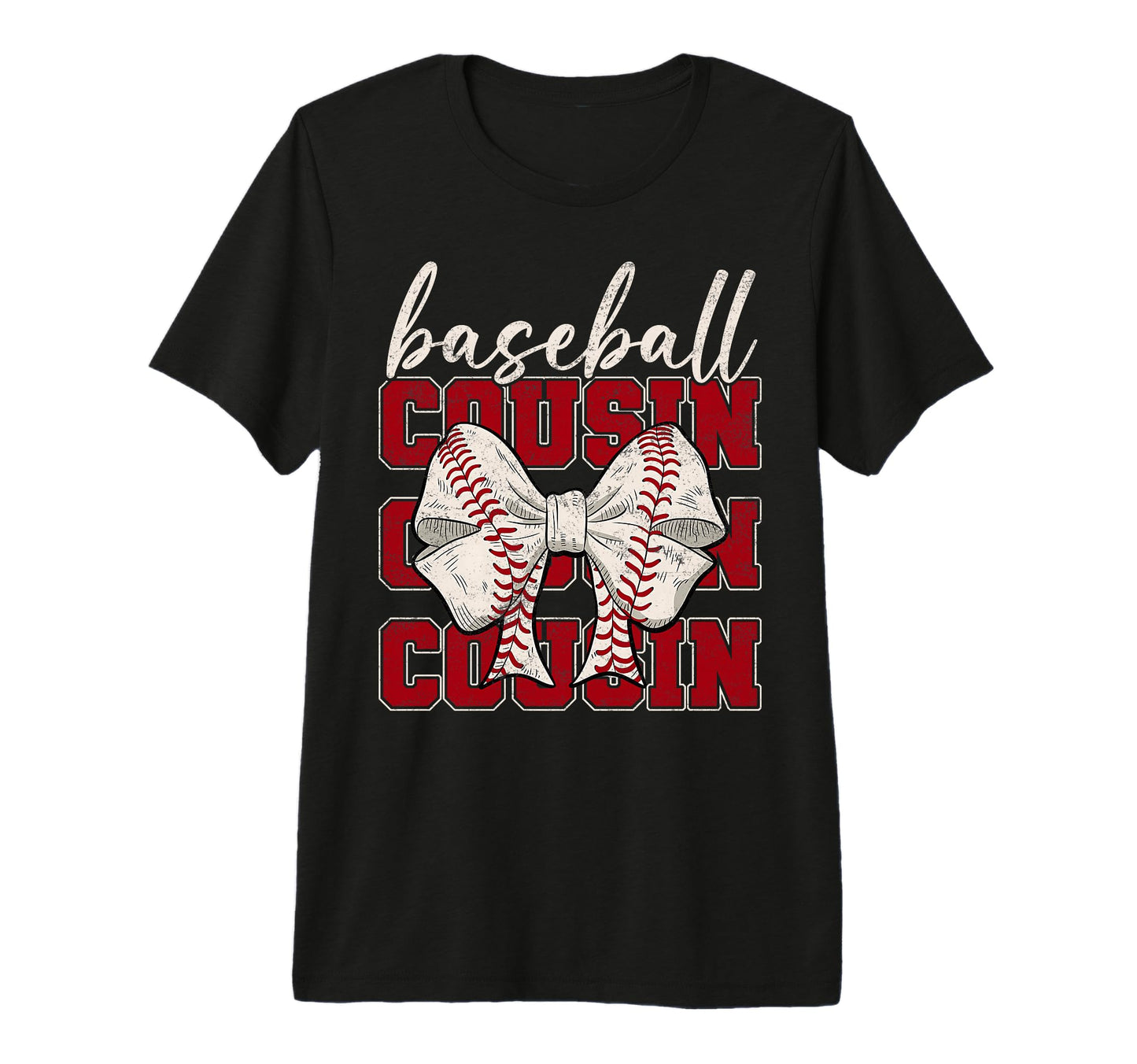 Baseball Cousin Coquette Bow Sport Lover T-Shirt - Trendy Graphic Unisex - T-Shirt, Sweatshirt, Hoodie