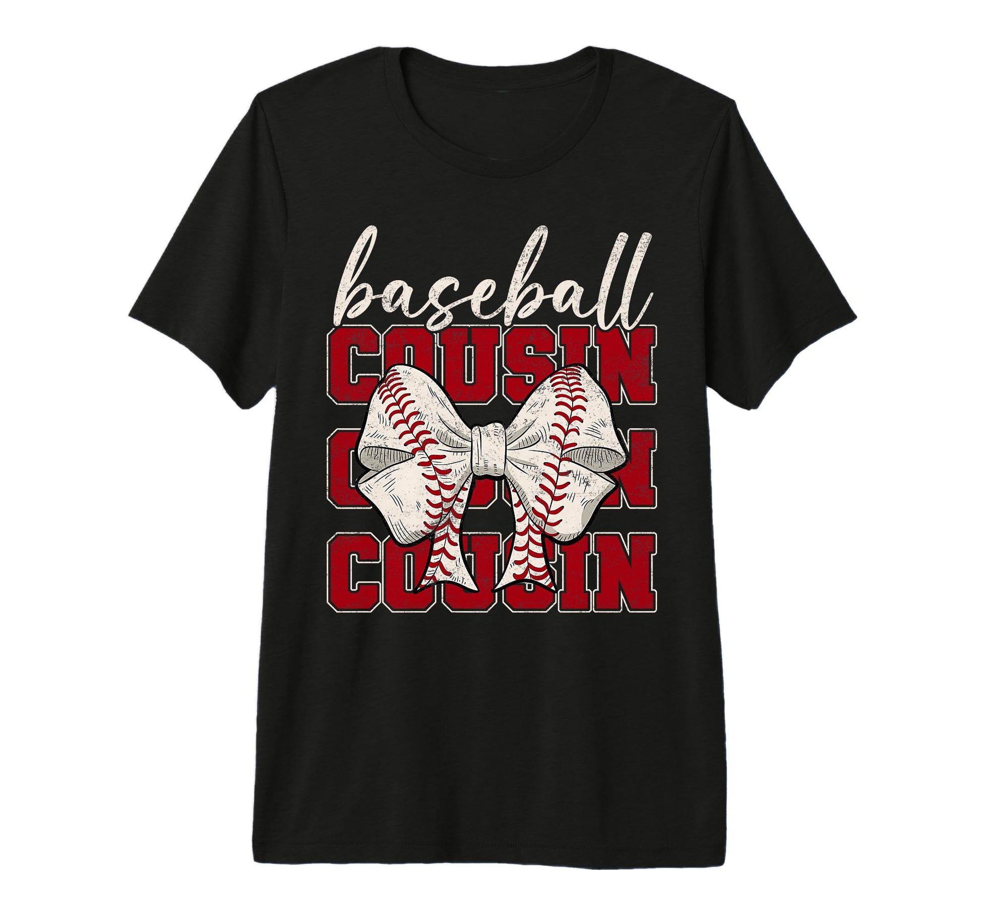 Baseball Cousin Coquette Bow Sport Lover T-Shirt - Trendy Graphic Unisex - T-Shirt, Sweatshirt, Hoodie