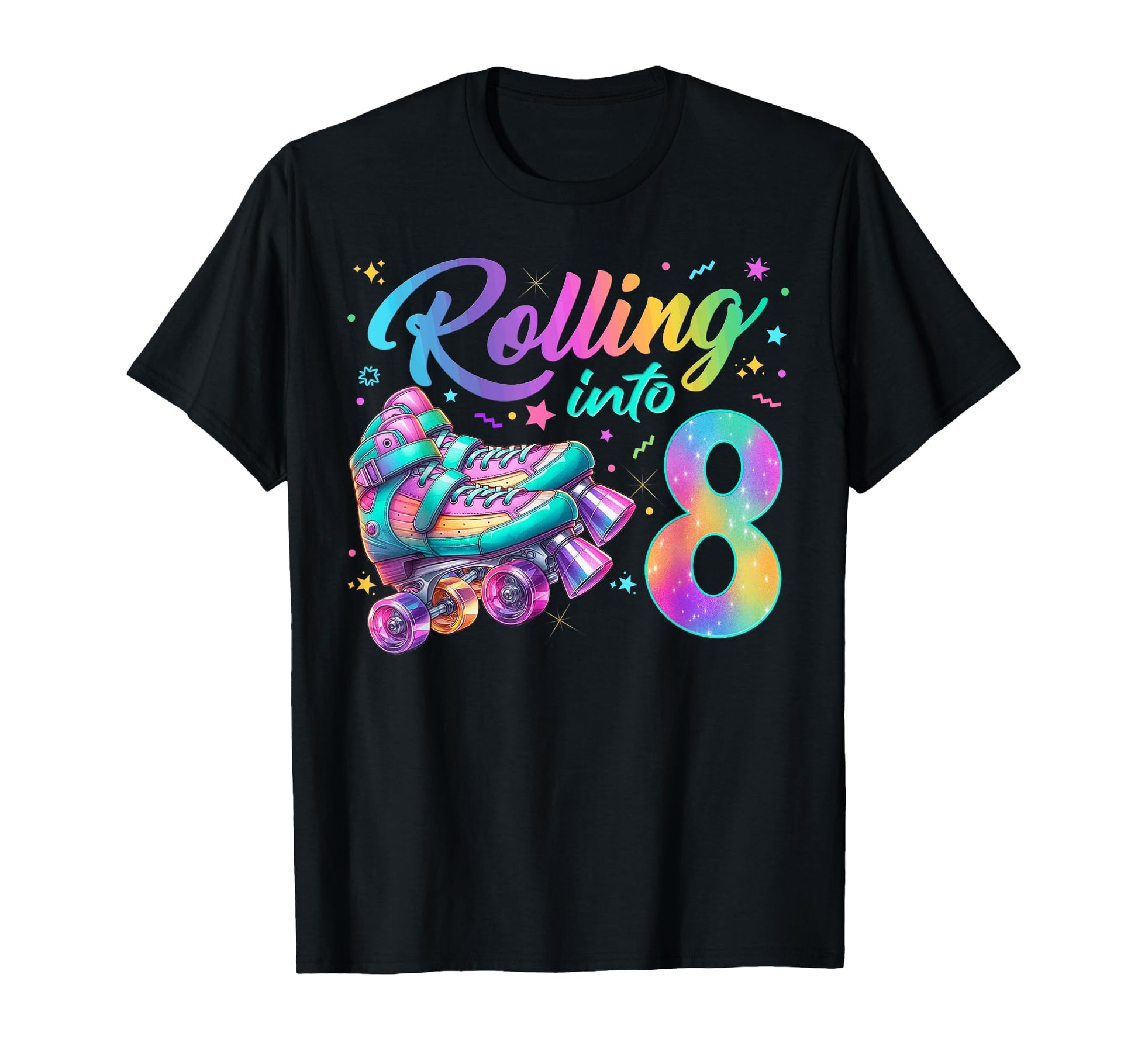 Roller Skates Birthday Skating Party T-Shirt - Custom Art Print Men Women - T-Shirt, Sweatshirt, Hoodie