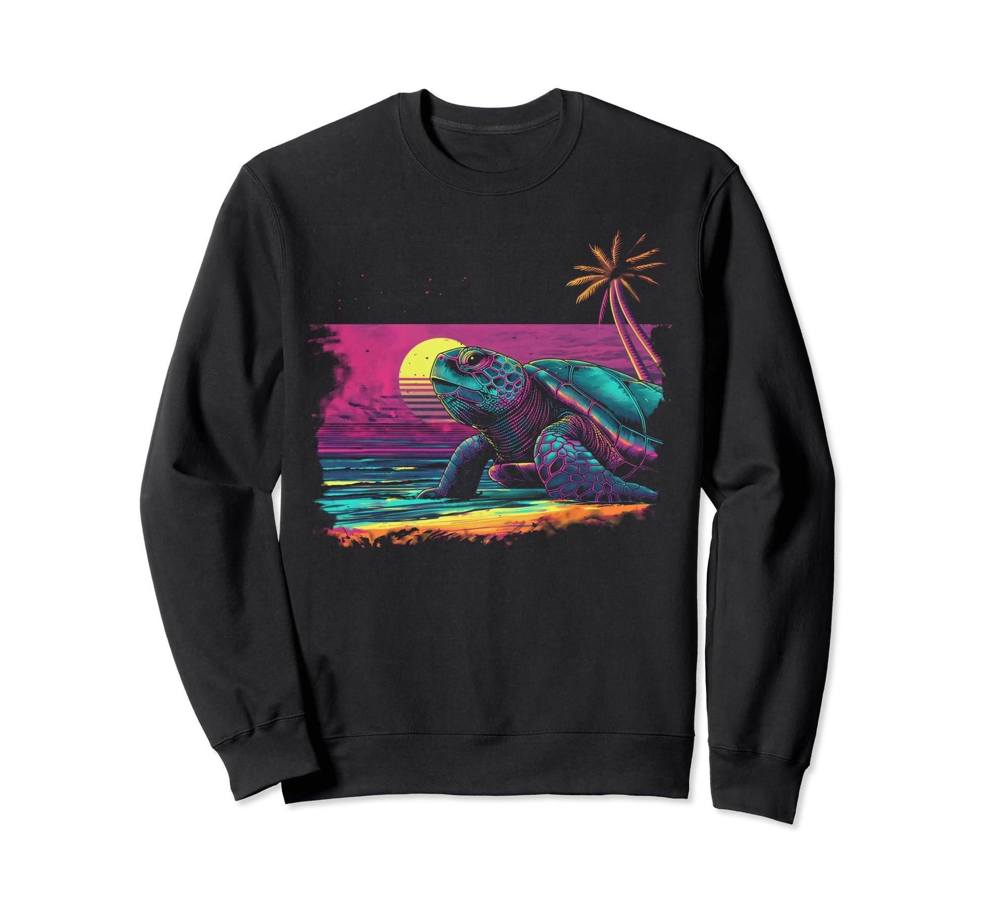 Turtle Vaporwave Aesthetic Synthwave Sweatshirt - Unique Graphic Unisex - T-Shirt, Sweatshirt, Hoodie