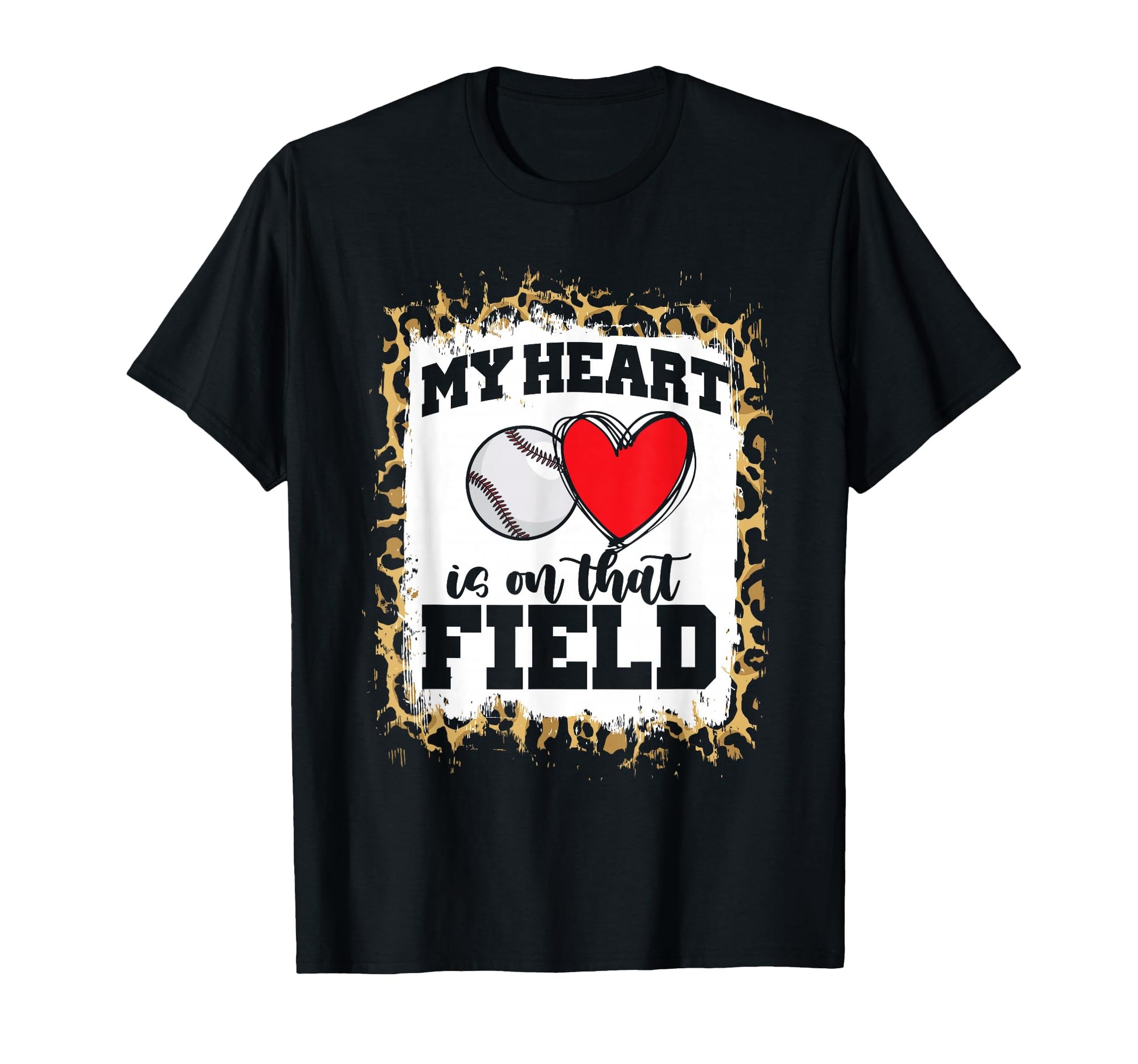 Baseball Player Mom Leopard Cheetah T-Shirt - Graphic Print for Adults - T-Shirt, Sweatshirt, Hoodie
