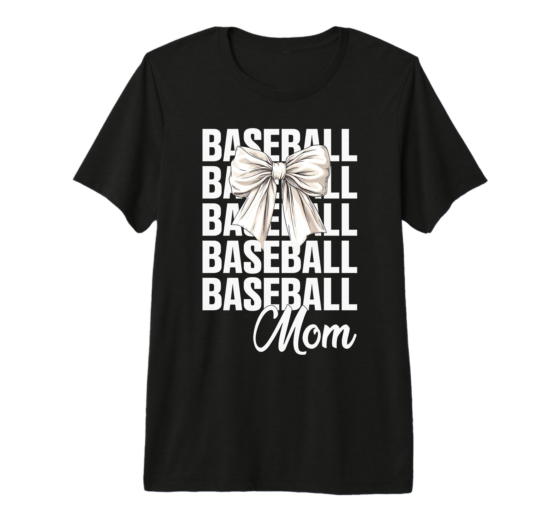 Baseball Mom Coquette Bow Baseball Lovers T-Shirt - Novelty Apparel Unisex - T-Shirt, Sweatshirt, Hoodie