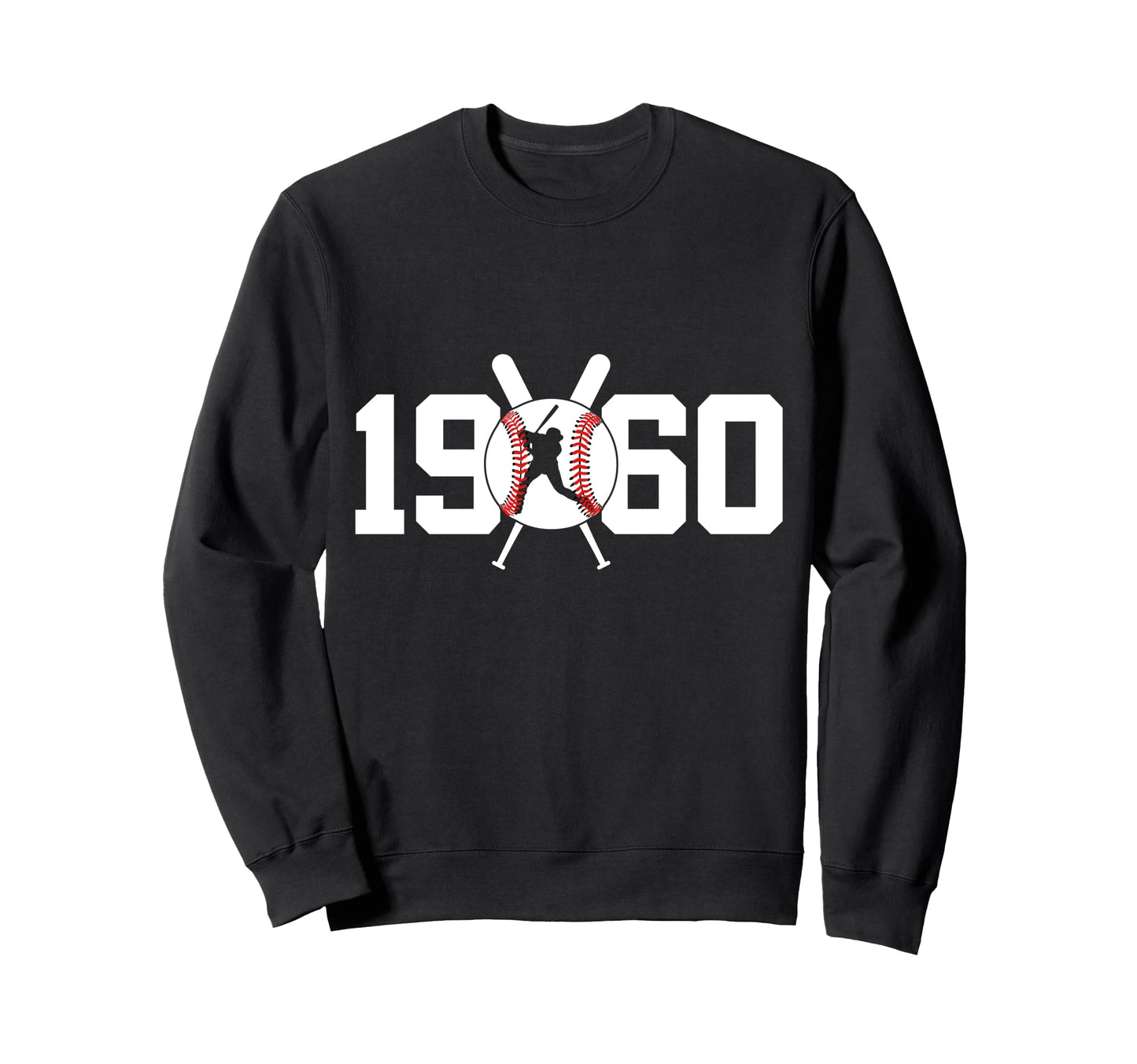 1960 Baseball 65Th Birthday Sweatshirt - Trendy Graphic for Adults - T-Shirt, Sweatshirt, Hoodie
