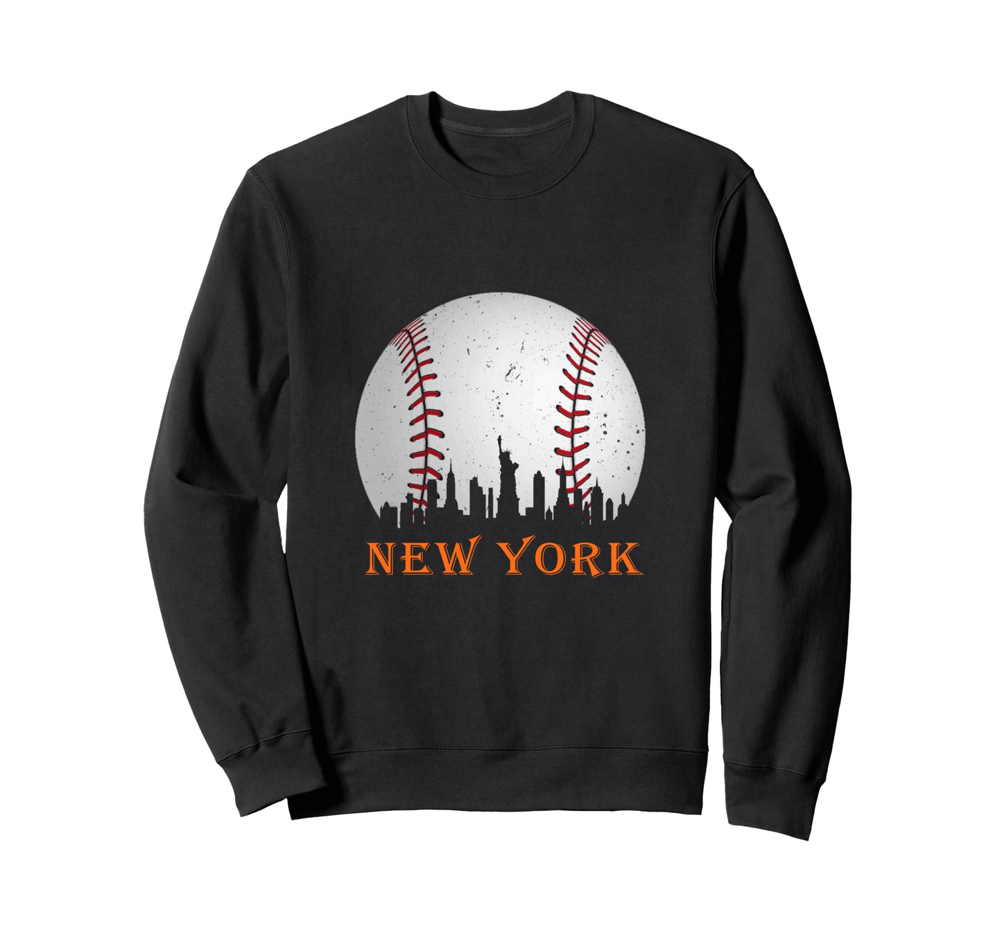 New York Ny Skyline Baseball Met Sweatshirt - Fun Novelty Design Men Women - T-Shirt, Sweatshirt, Hoodie