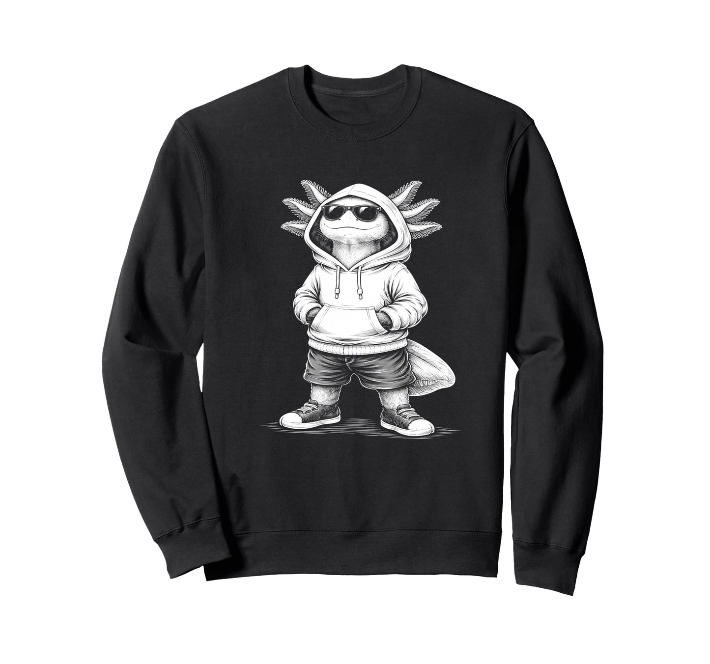 Axolotl Sunglasses Street Sweatshirt - Aesthetic Graphic Men Women - T-Shirt, Sweatshirt, Hoodie