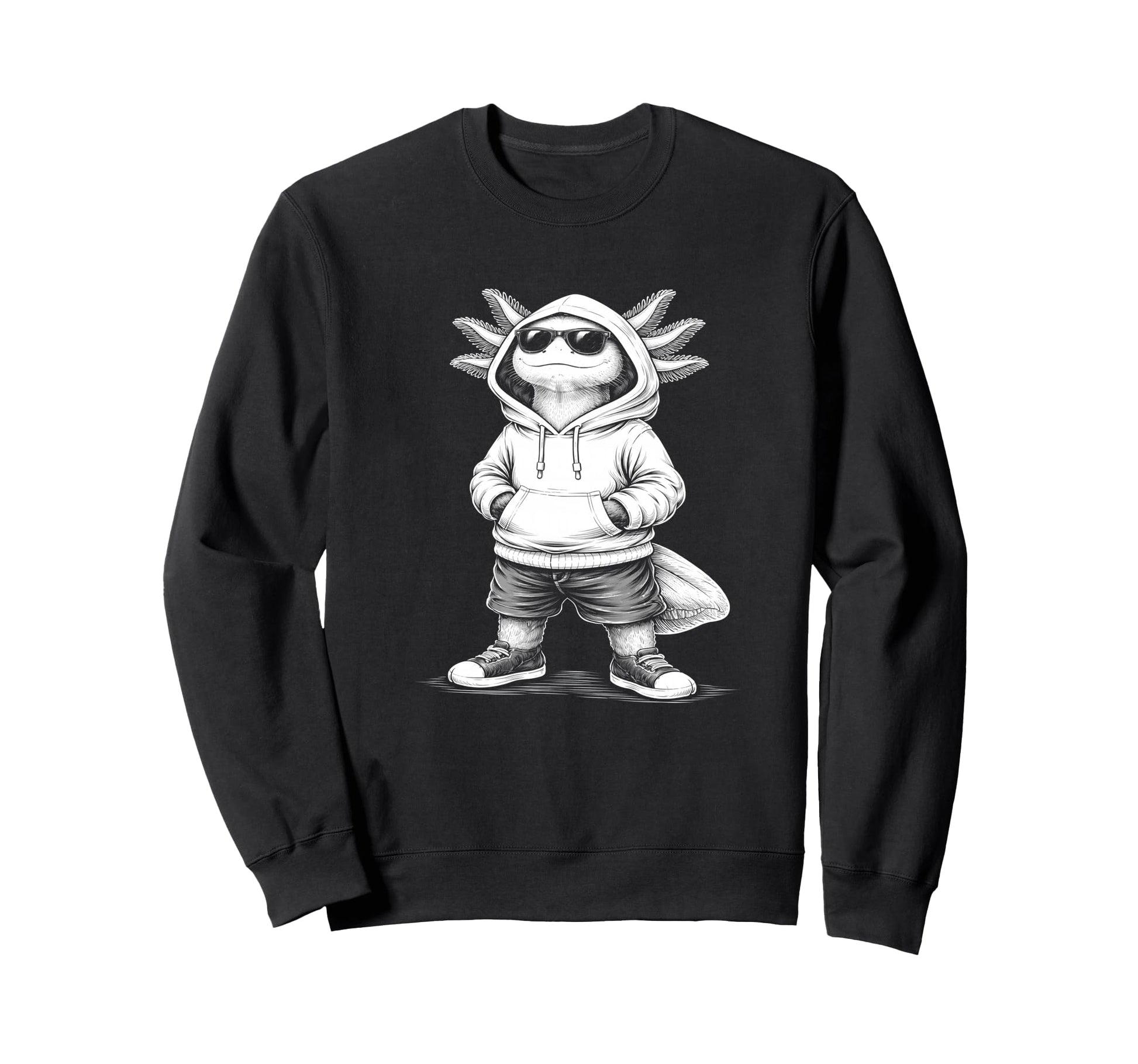 Axolotl Sunglasses Street Sweatshirt - Aesthetic Graphic Men Women - T-Shirt, Sweatshirt, Hoodie
