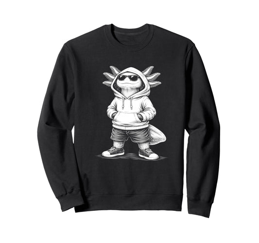 Axolotl Sunglasses Street Sweatshirt - Aesthetic Graphic Men Women - T-Shirt, Sweatshirt, Hoodie