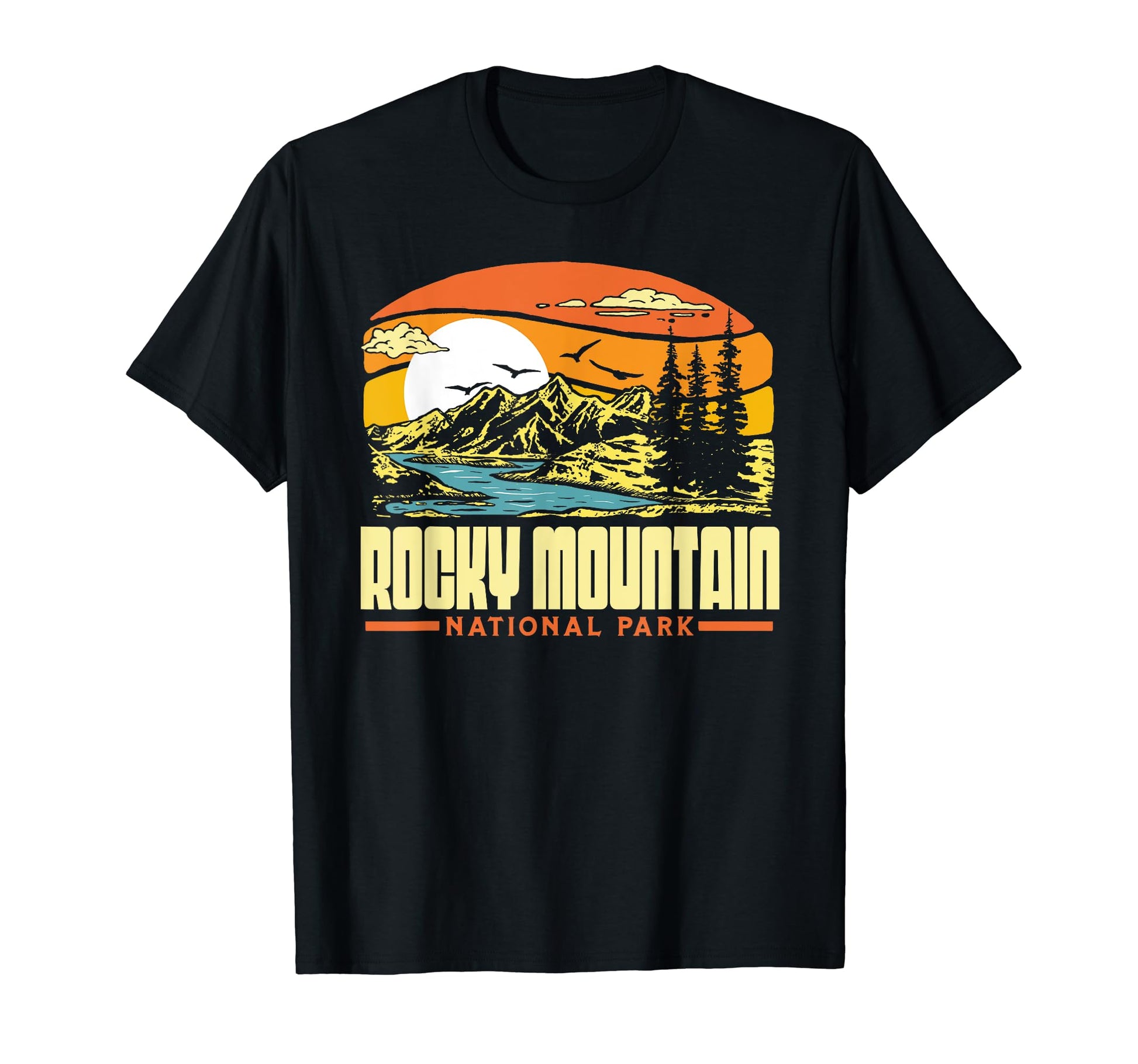 Rocky Mountain National Park 80S T-Shirt - Trendy Graphic for Adults - T-Shirt, Sweatshirt, Hoodie