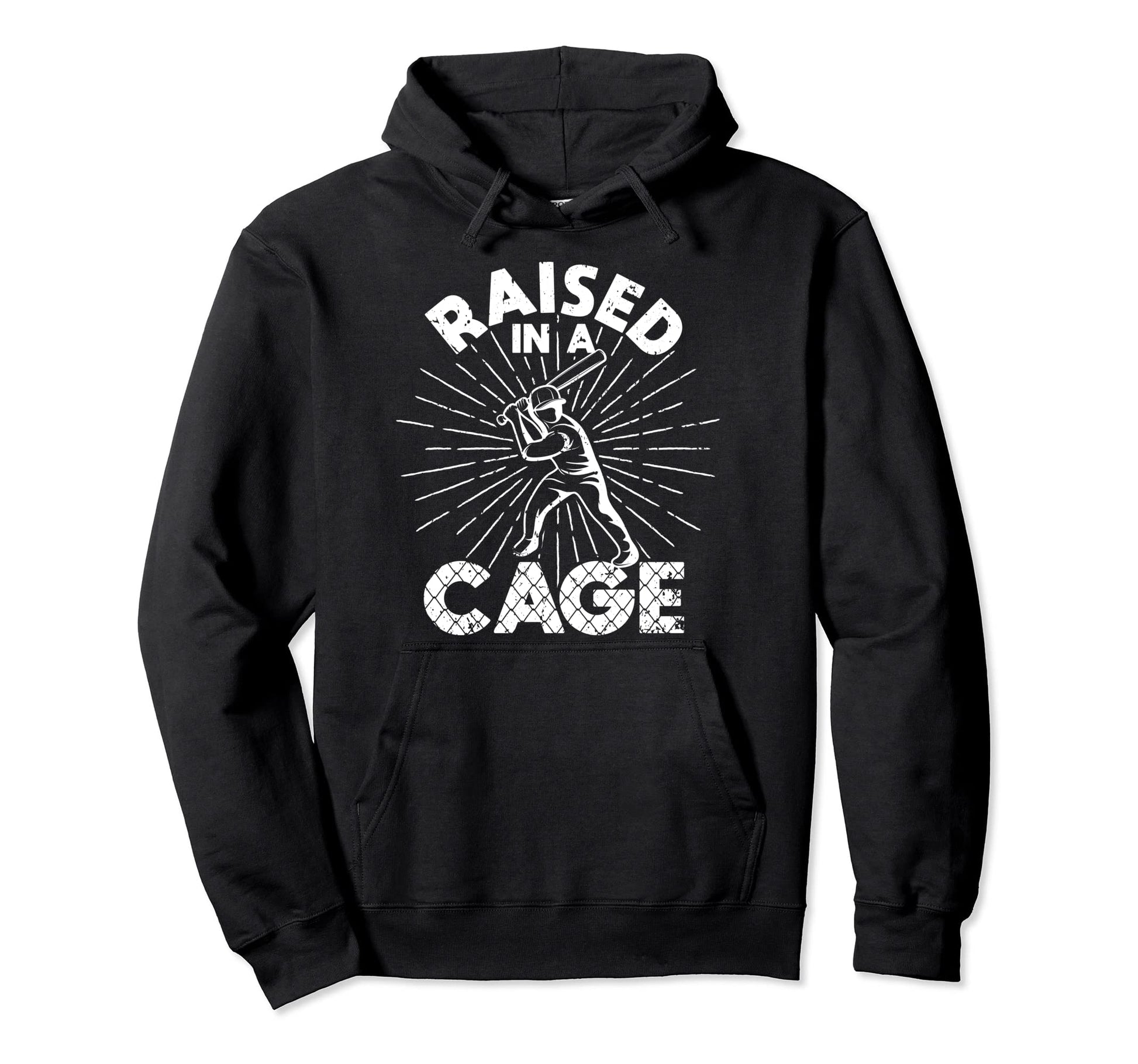 Raised Cage Baseball Training Homerun Hoodie - Novelty Apparel Men Women - T-Shirt, Sweatshirt, Hoodie