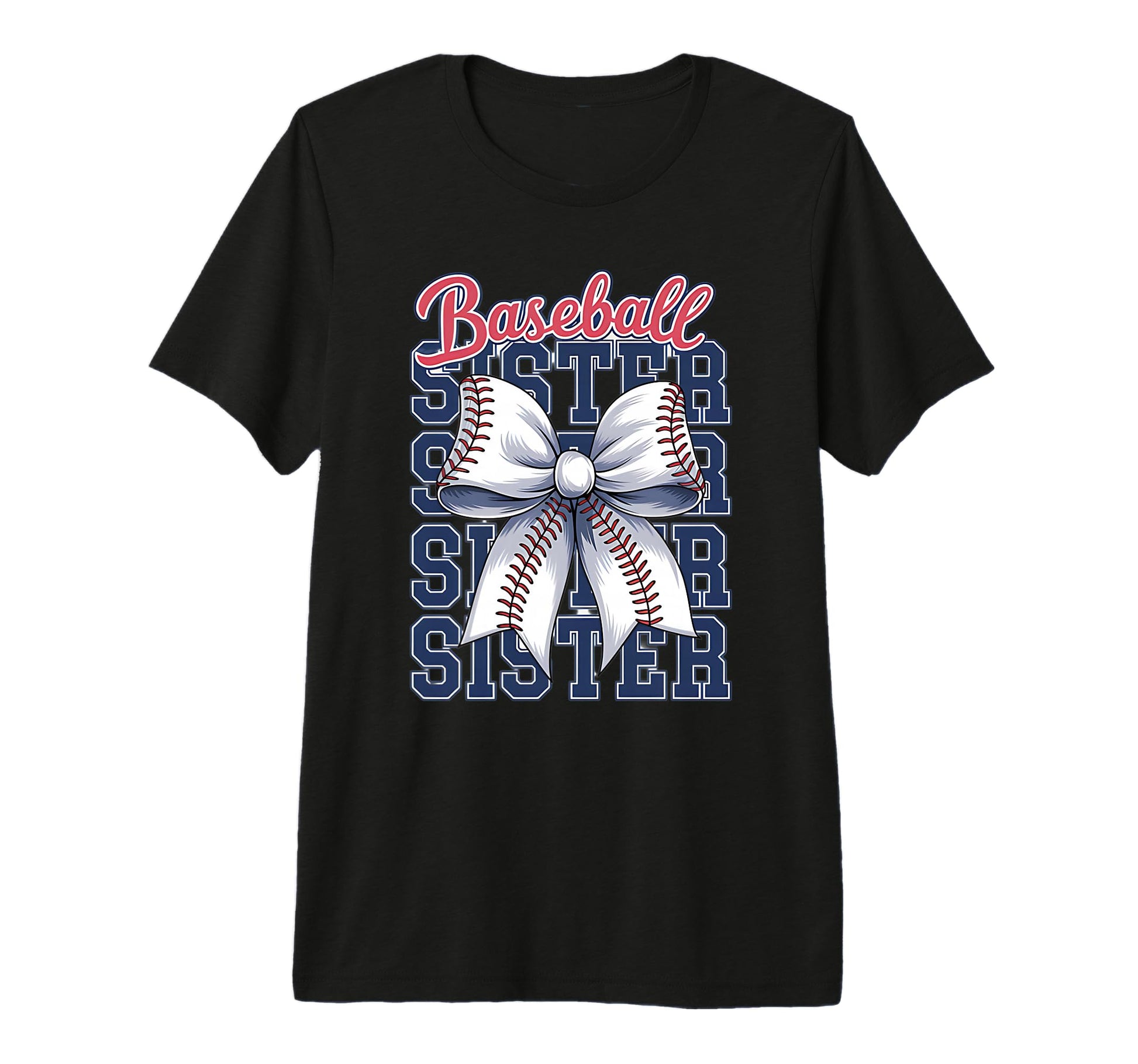 Baseball Sister Coquette Bow Tri Blend T-Shirt - Unique Graphic Men Women - T-Shirt, Sweatshirt, Hoodie