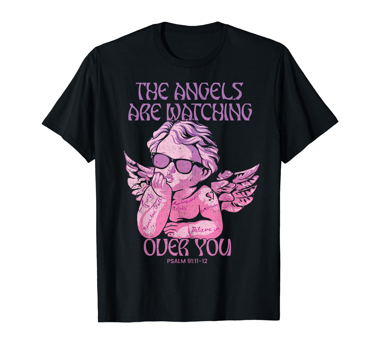 Angel Bible Verse Trendy Christian Y2K T-Shirt - Graphic Print Unisex - T-Shirt, Sweatshirt, Hoodie