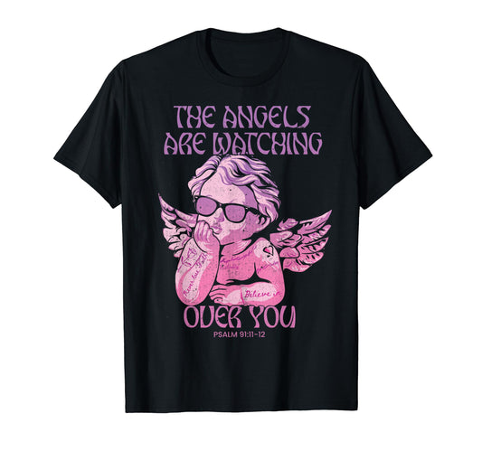 Angel Bible Verse Trendy Christian Y2K T-Shirt - Graphic Print Unisex - T-Shirt, Sweatshirt, Hoodie