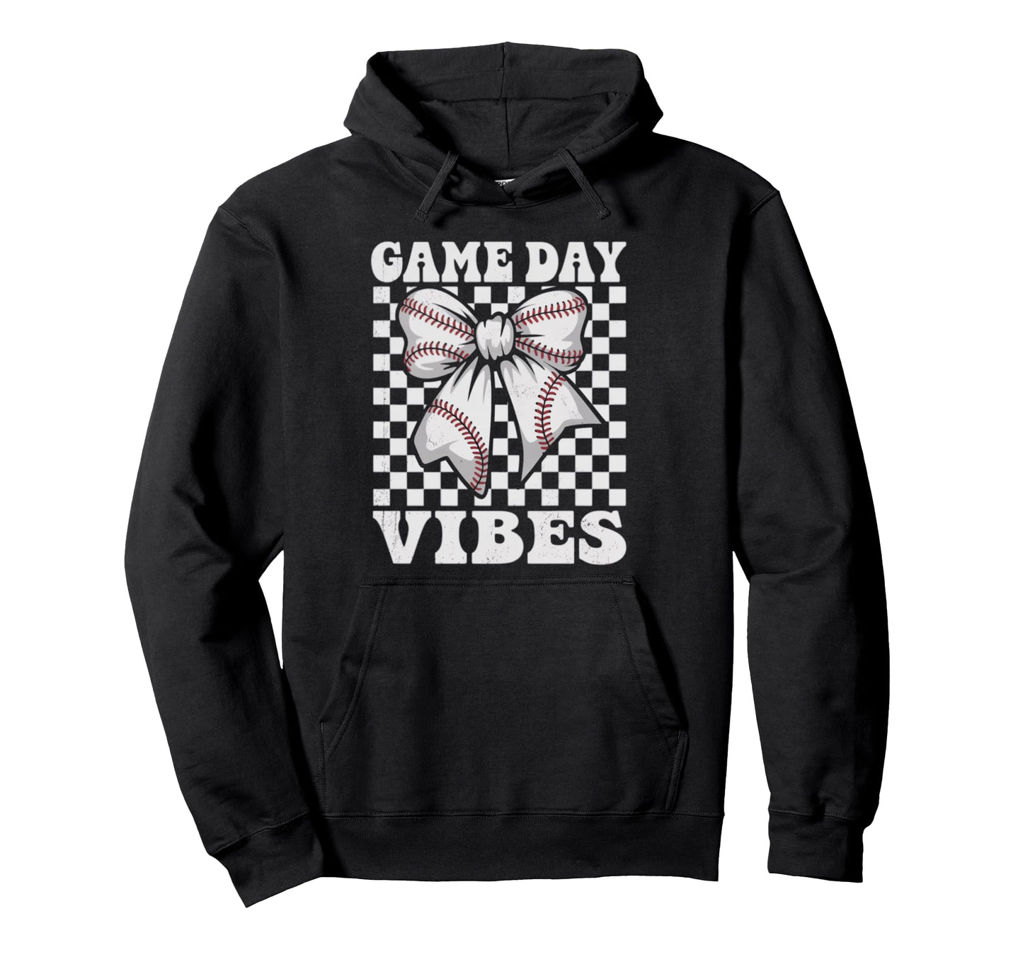 Game Day Vibes Coquette Bow Baseball Hoodie - Novelty Apparel Men Women - T-Shirt, Sweatshirt, Hoodie
