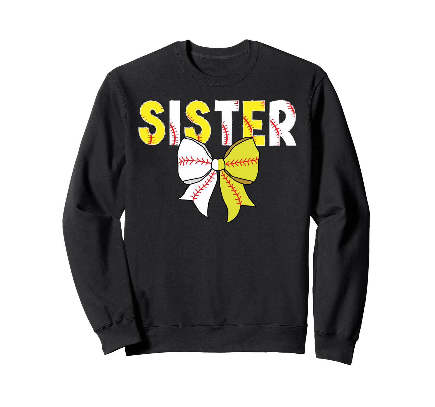 Baseball Softball Sister Coquette Sweatshirt - Novelty Apparel Men Women - T-Shirt, Sweatshirt, Hoodie