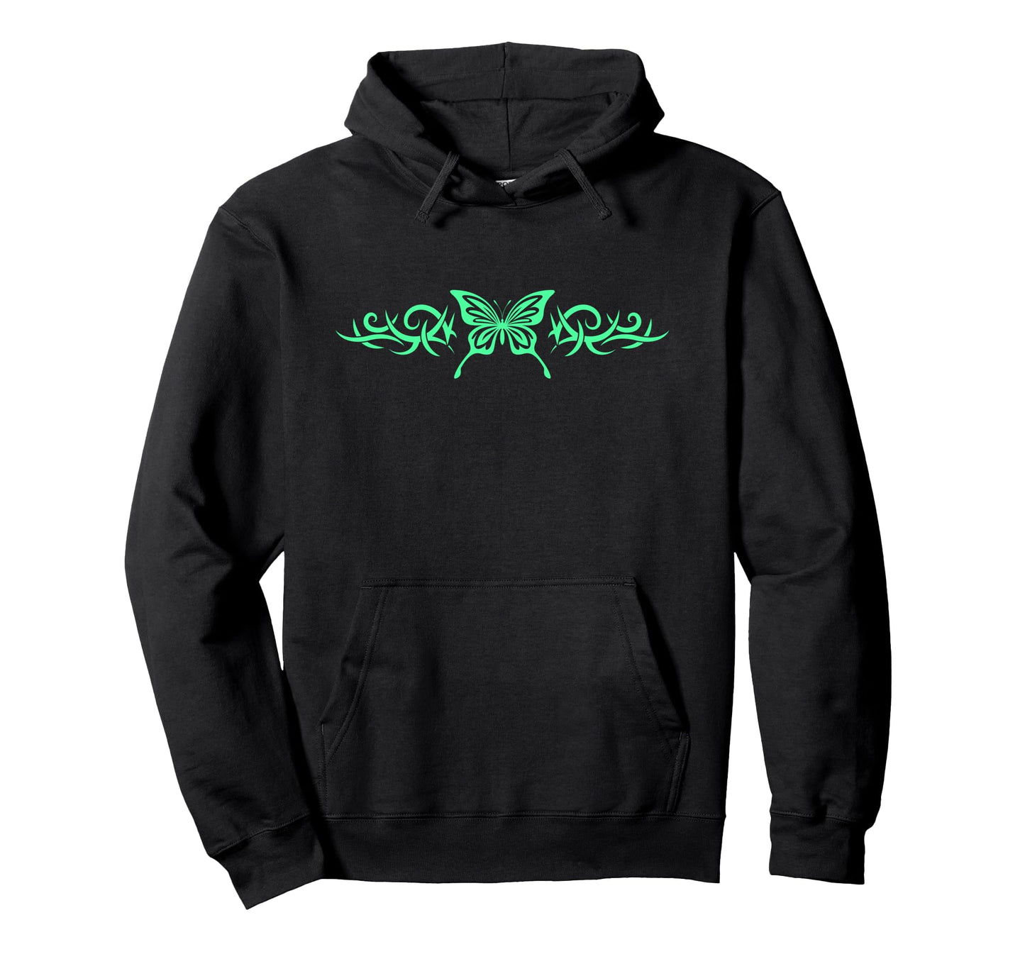Green Butterfly Tattoo Harajuku Hoodie - Casual Everyday Wear Unisex - T-Shirt, Sweatshirt, Hoodie