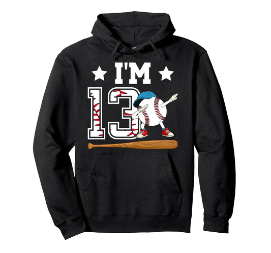 13Th Baseball Birthday Thirteen Year Old Hoodie - Unique Graphic Men Women - T-Shirt, Sweatshirt, Hoodie