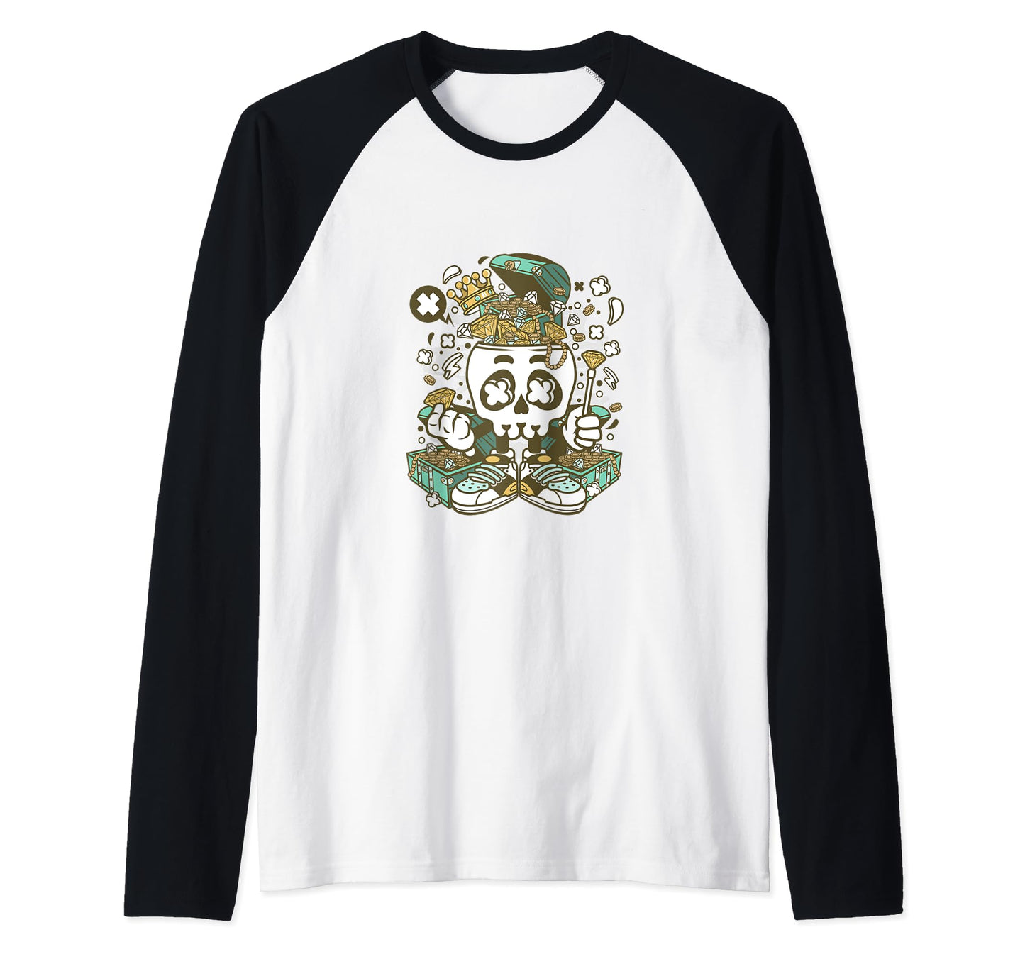 Treasure Skull Head Skeleton Sweatshirt - Fun Novelty Design for Adults - T-Shirt, Sweatshirt, Hoodie