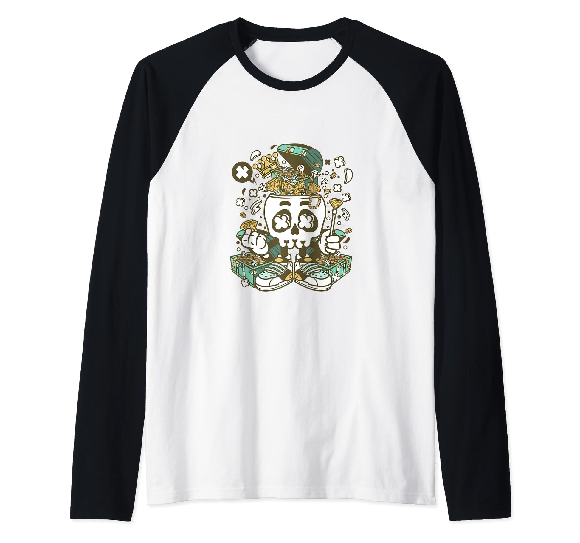 Treasure Skull Head Skeleton Sweatshirt - Fun Novelty Design for Adults - T-Shirt, Sweatshirt, Hoodie