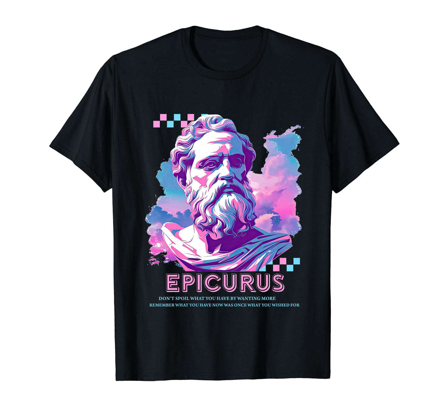 Stoic Philosopher Epicurus Y2K Aesthetic T-Shirt - Minimalist Print Unisex - T-Shirt, Sweatshirt, Hoodie